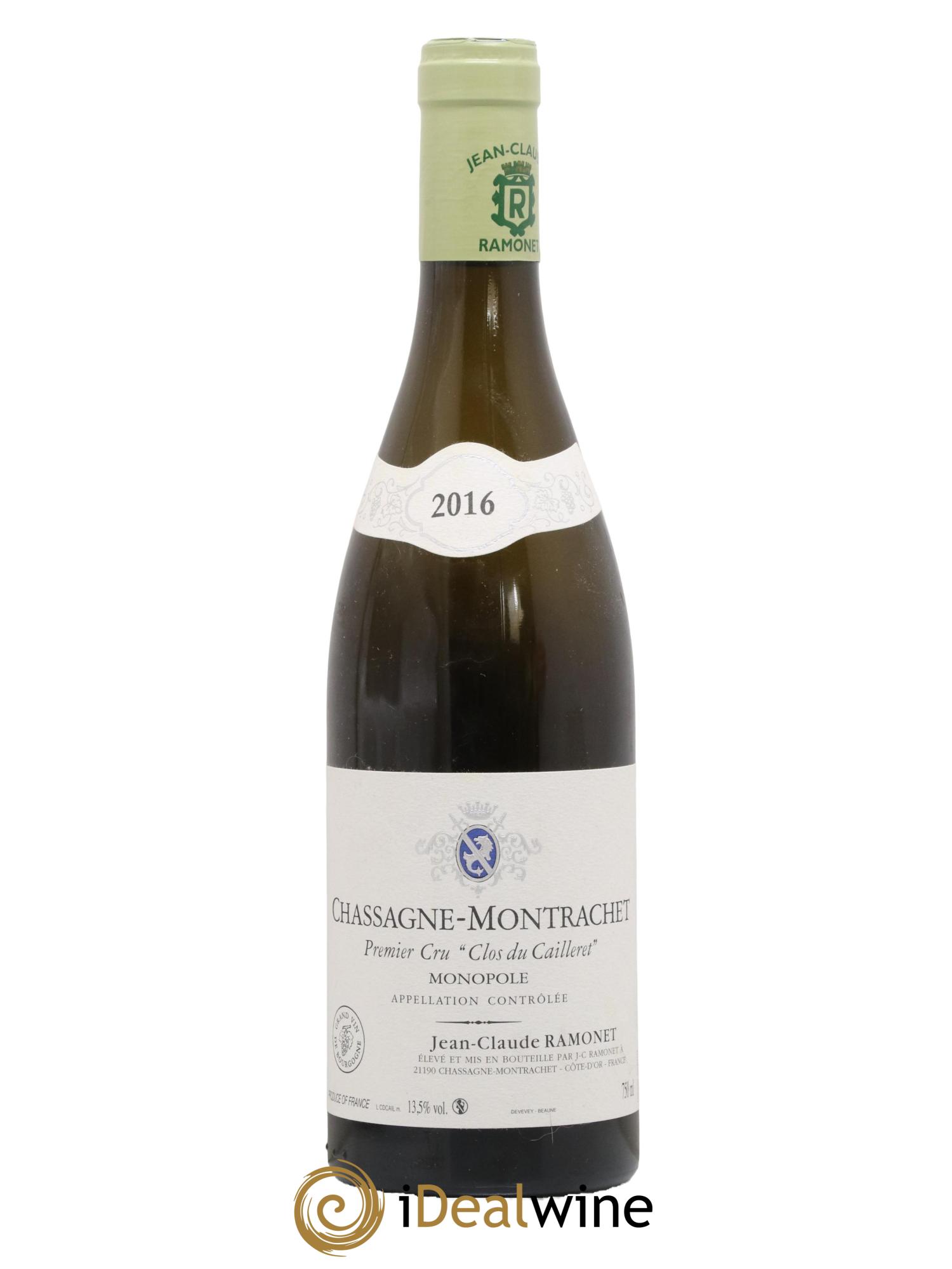 Chassagne-Montrachet 1er Cru Clos du Cailleret Ramonet (Domaine) 2016 - Lot de 1 bouteille - 0