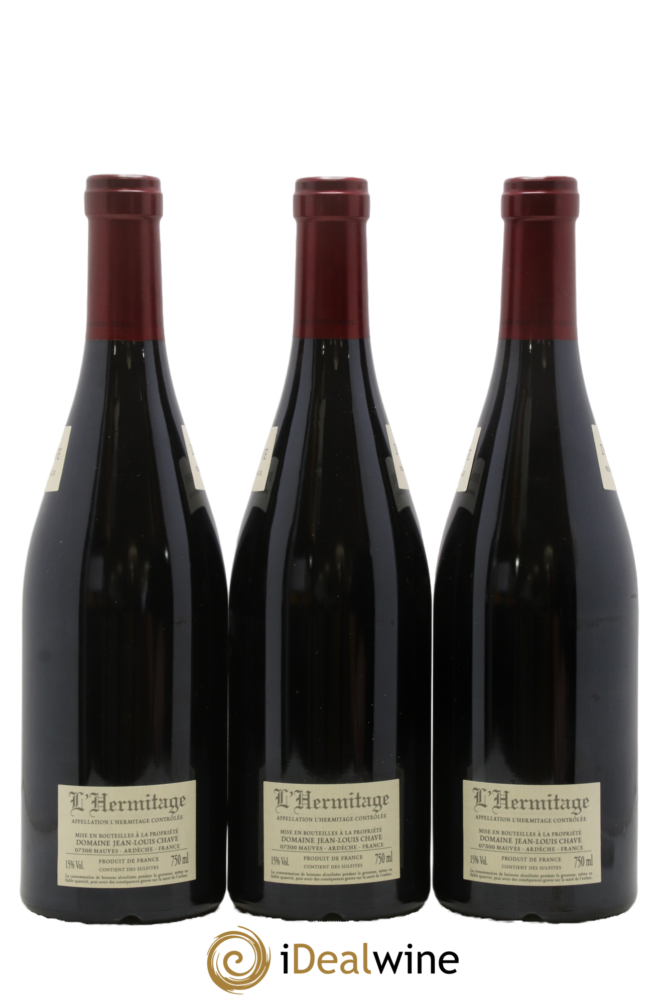 Hermitage Jean-Louis Chave 2017 - Lot of 3 bottles - 1