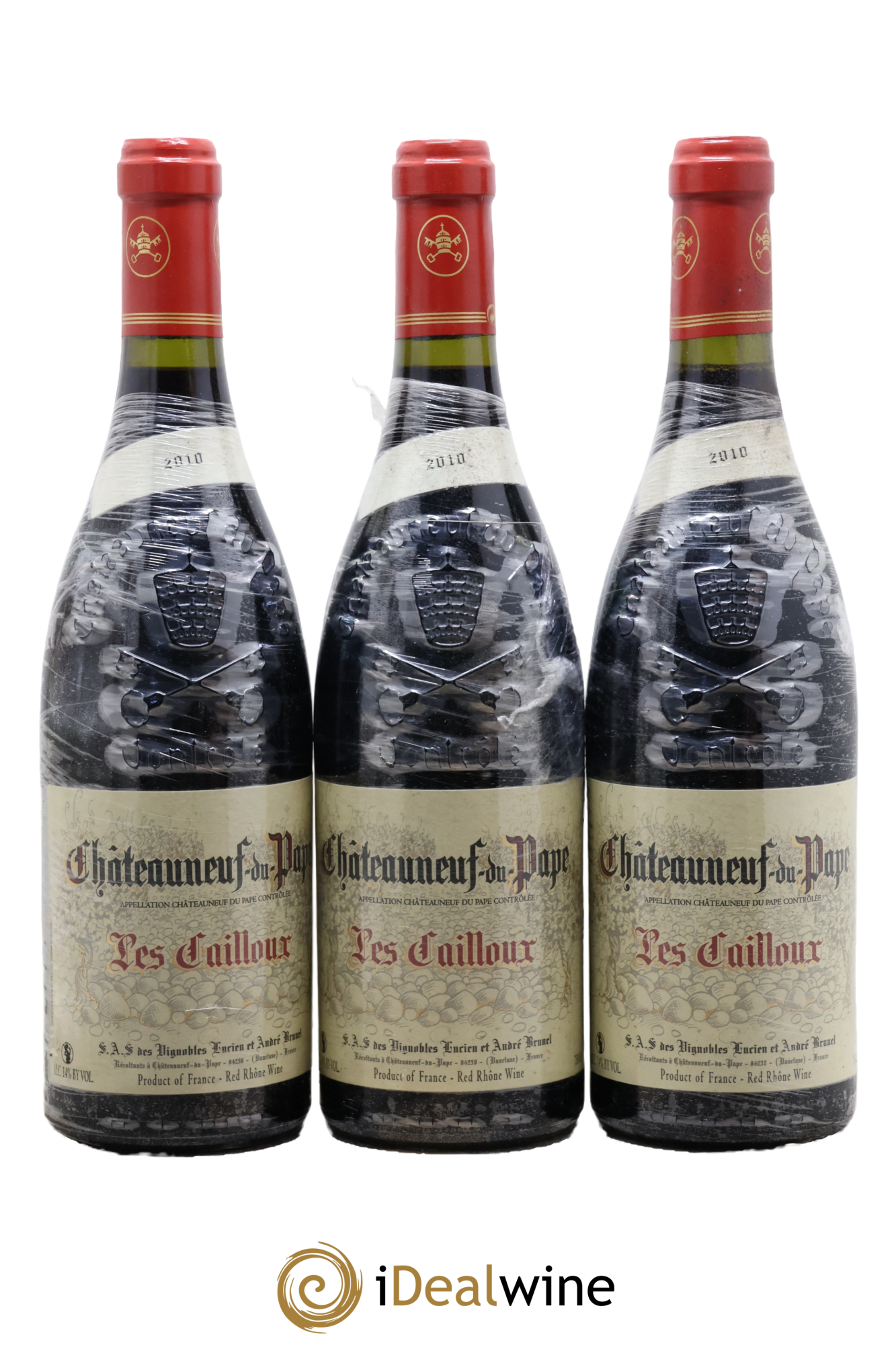 Châteauneuf-du-Pape Les Cailloux André Brunel 2010 - Lot of 3 bottles - 0