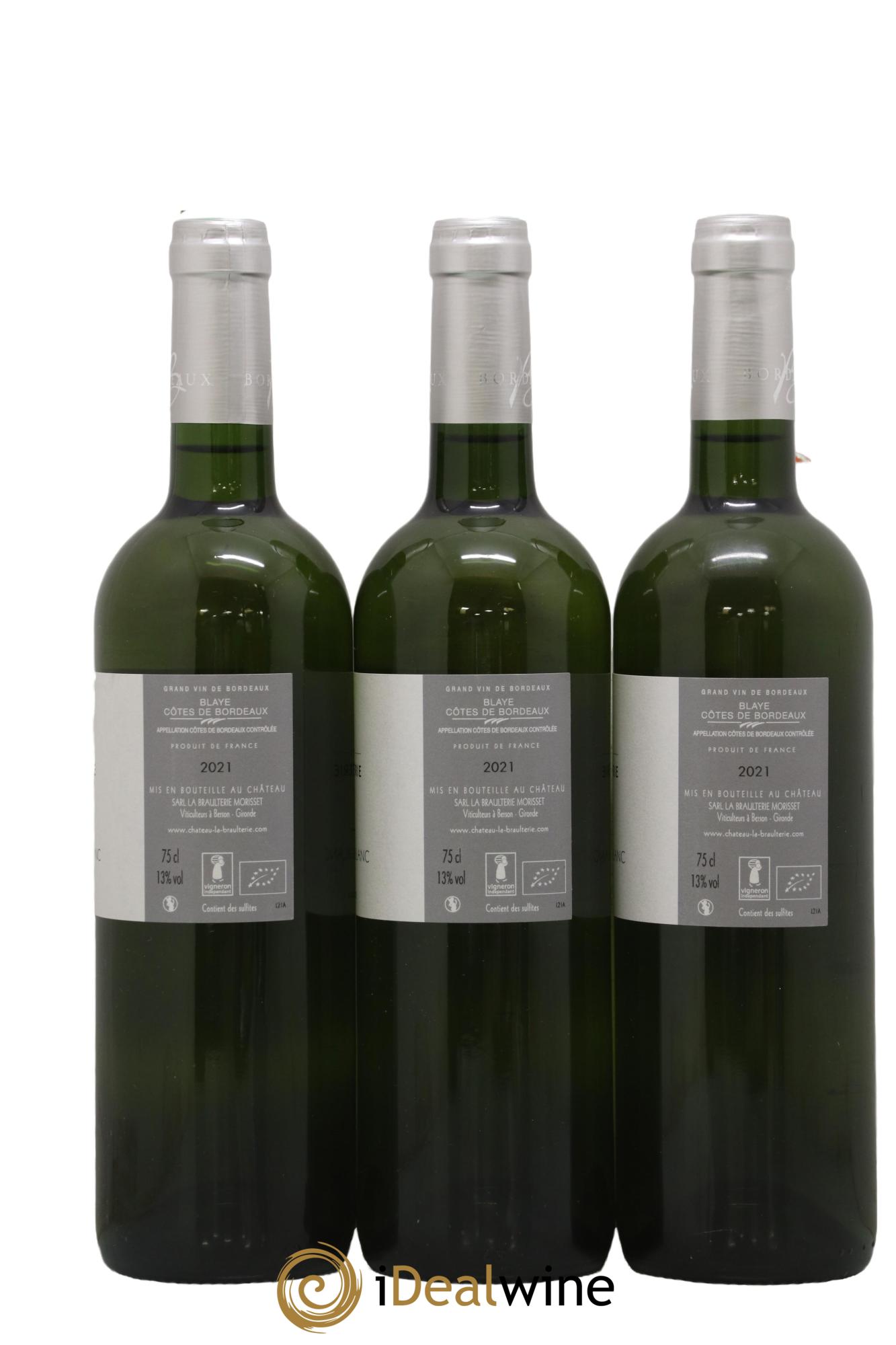 Bordeaux Blaye Cotes de Bordeaux Château de la Braulterie 2021 - Lot de 3 bouteilles - 1