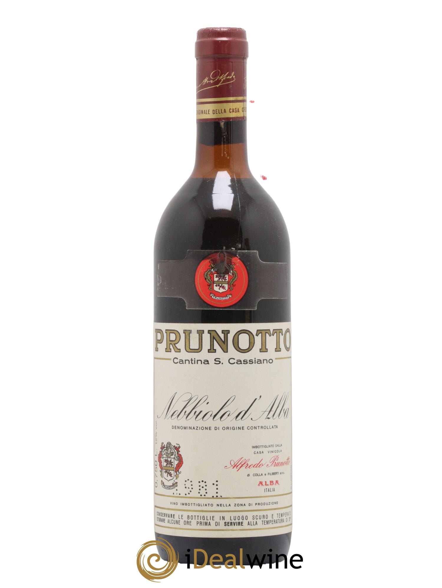 Nebbiolo d'Alba DOC Alfredo Prunoto 1981 - Lot de 1 bouteille - 0