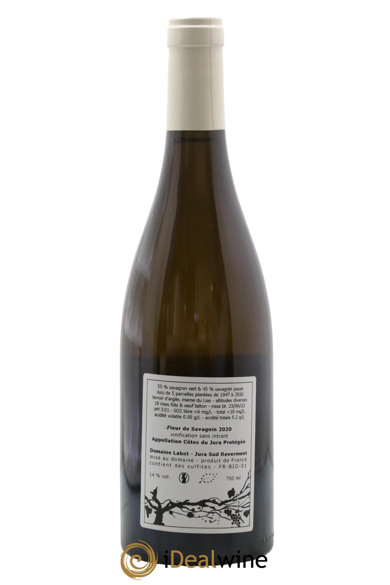 Côtes du Jura Fleur de Savagnin Romain - Julien - Charline Labet 2020 - Lot de 1 bouteille - 1