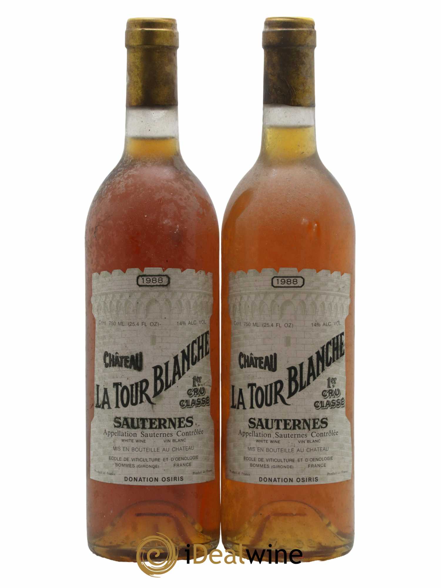 Château la Tour Blanche 1er Grand Cru Classé  1988 - Lotto di 2 bottiglie - 0