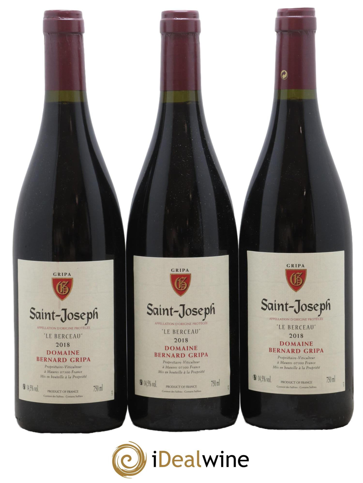 Saint-Joseph Le Berceau Bernard Gripa (Domaine) 2018 - Lot de 3 bouteilles - 0