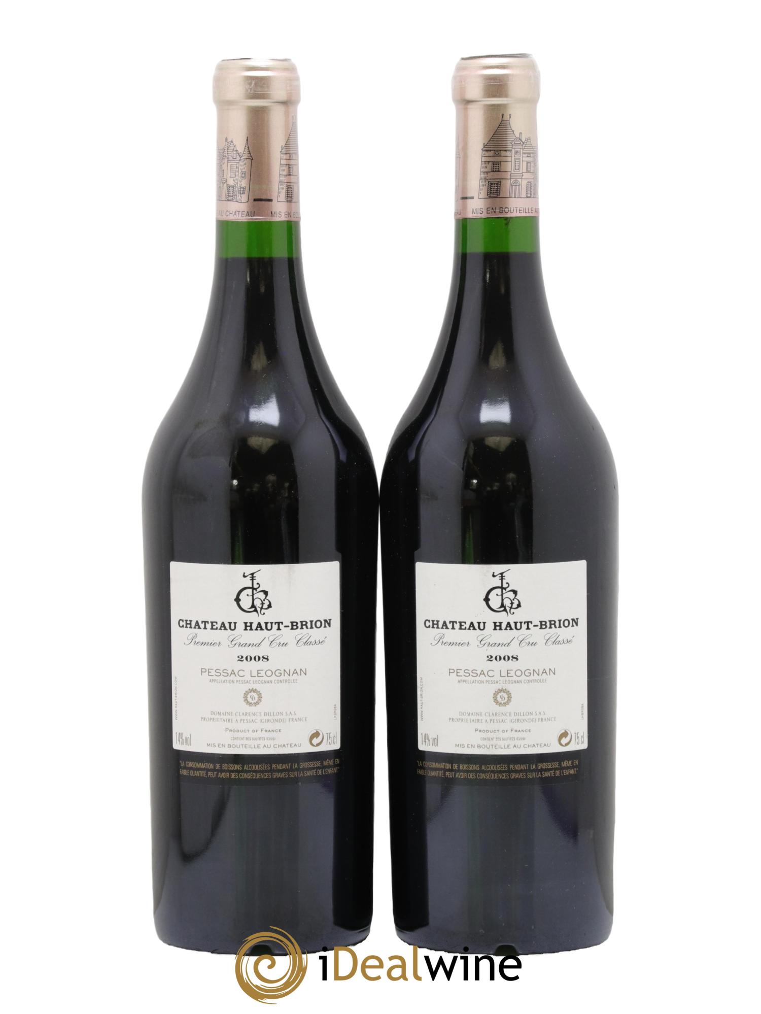 Château Haut Brion 1er Grand Cru Classé 2008 - Lot de 2 bouteilles - 1