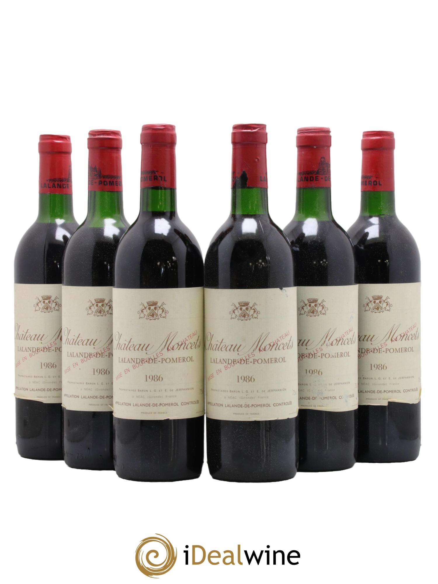 Lalande-de-Pomerol Château Moncets 1986 - Lotto di 6 bottiglie - 0