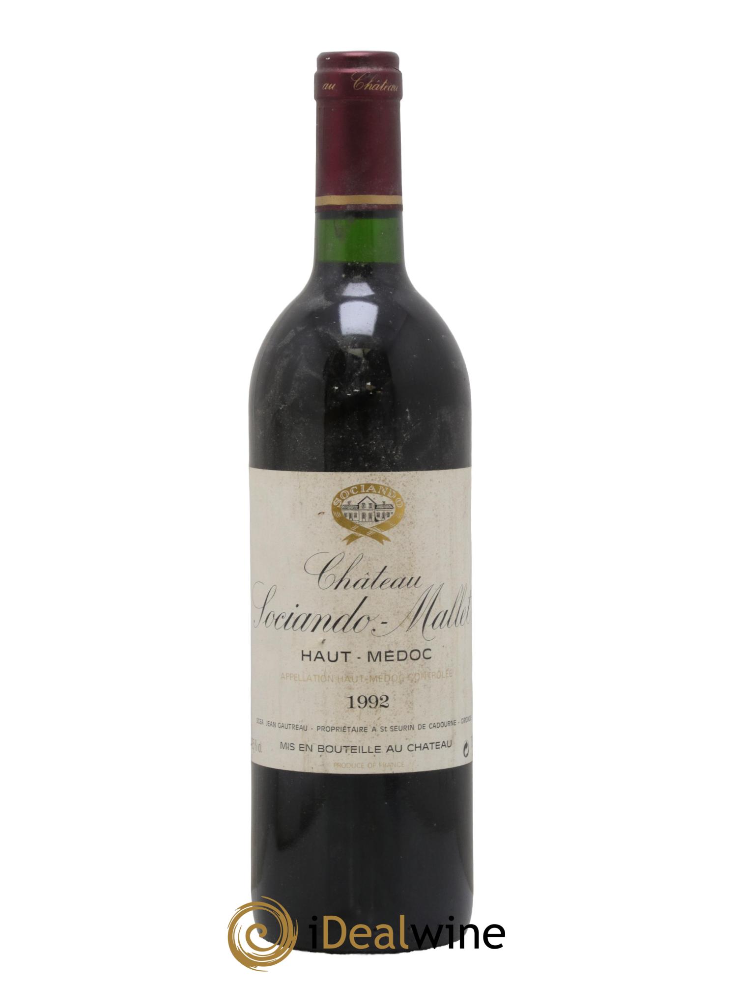 Château Sociando Mallet 1992 - Lot de 1 bouteille - 0