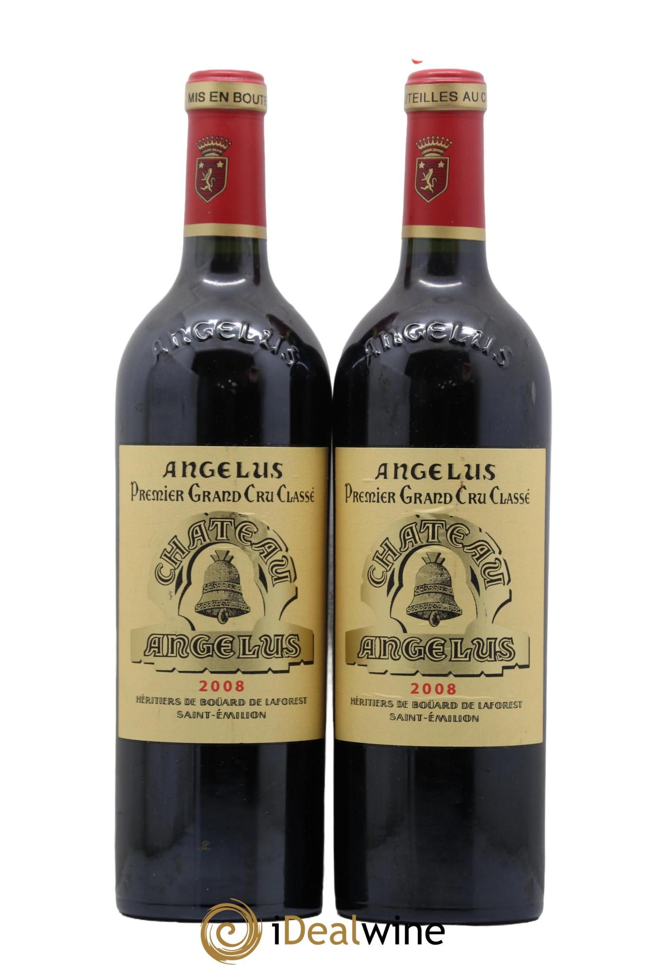 Château Angélus 1er Grand Cru Classé A 2008 - Lot de 2 bouteilles - 0