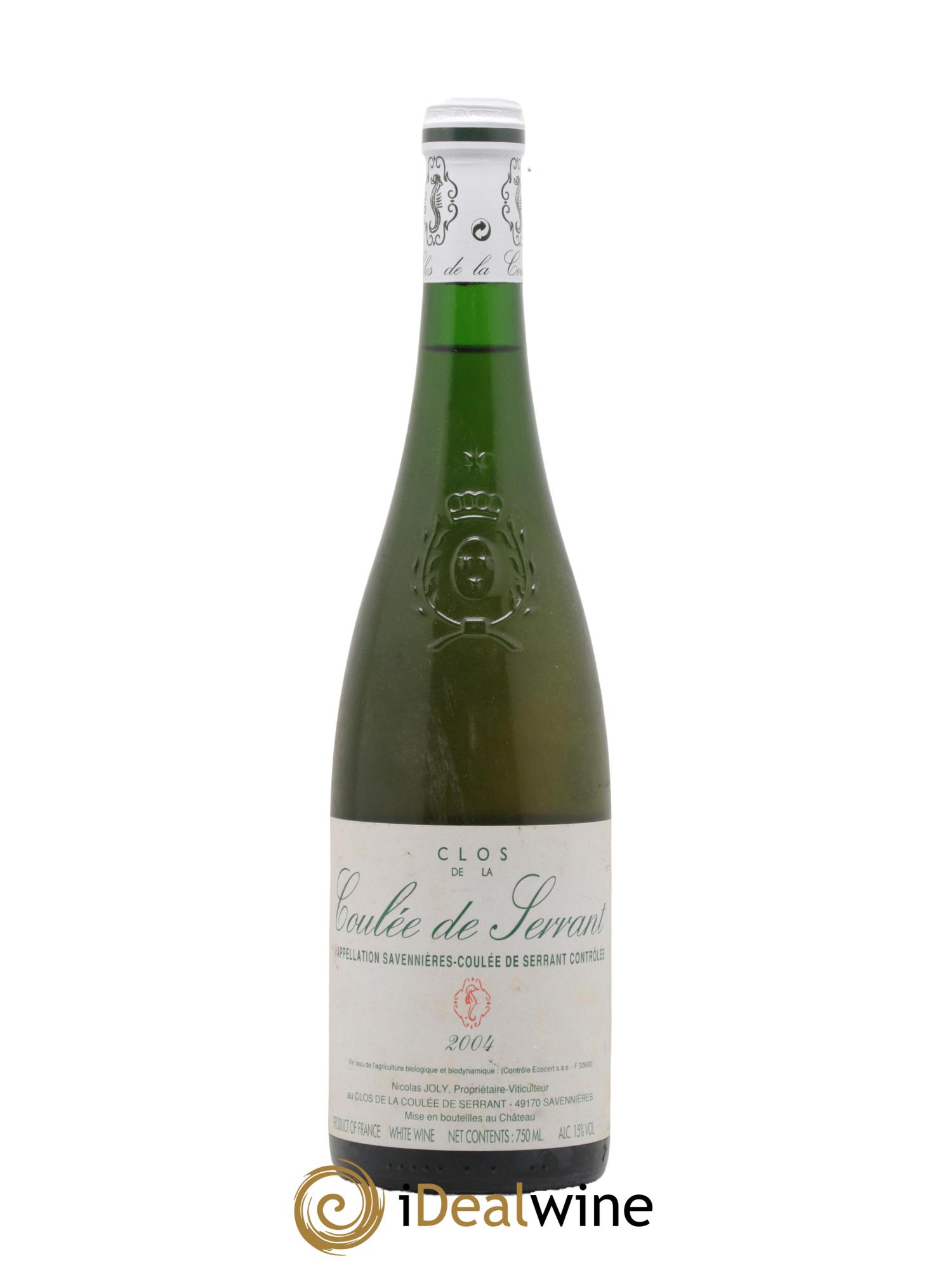 Savennières Clos de la Coulée de Serrant Vignobles de la Coulée de Serrant - Nicolas Joly 2004 - Lot de 1 bouteille - 0