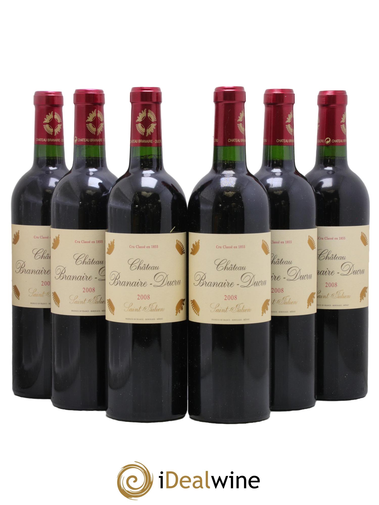 Château Branaire Ducru 4ème Grand Cru Classé 2008 - Posten von 6 Flaschen - 0