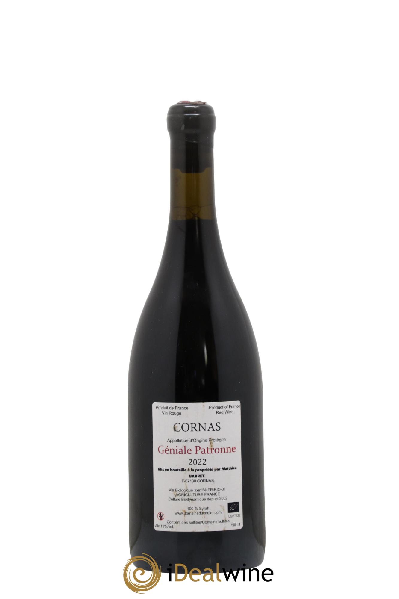 Cornas La Géniale Patronne Coulet (Domaine du) - Matthieu Barret 2022 - Lotto di 1 bottiglia - 1