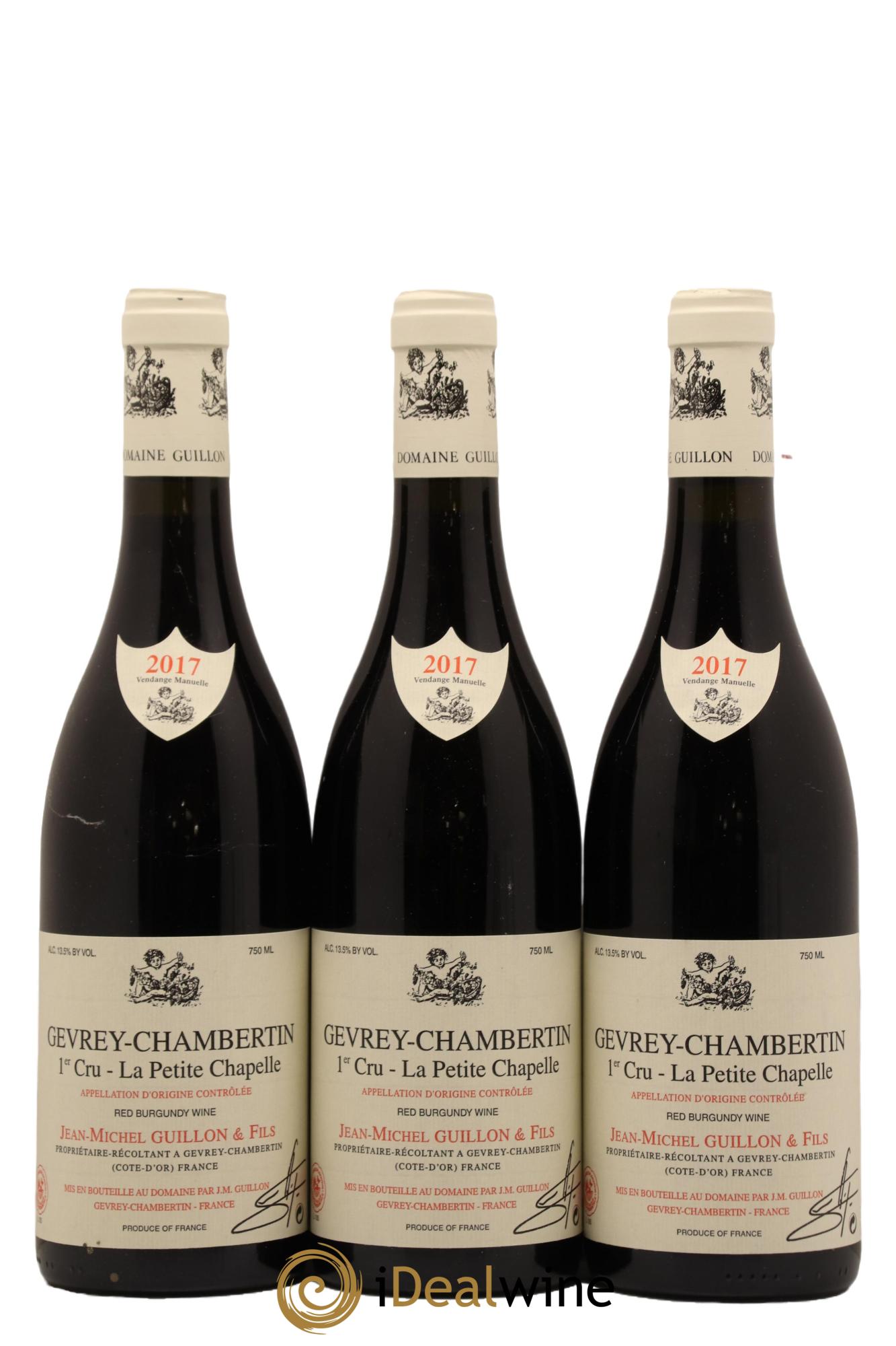 Gevrey-Chambertin 1er Cru Petite Chapelle Jean-Michel Guillon 2017 - Lot de 3 bouteilles - 0