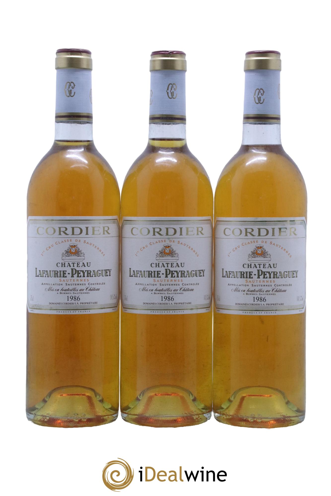 Château Lafaurie-Peyraguey 1er Grand Cru Classé 1986 - Lot de 6 bouteilles - 1