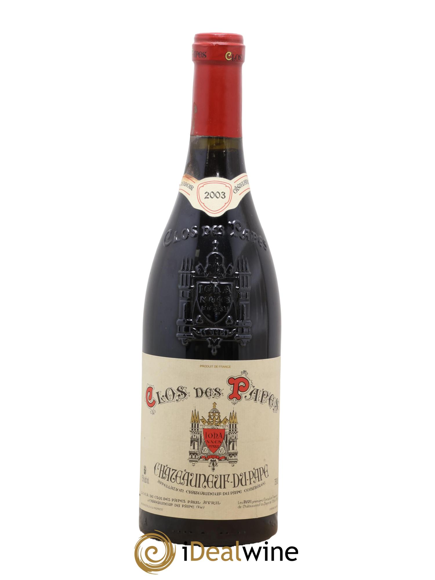 Châteauneuf-du-Pape Clos des Papes - Paul Avril 2003 - Lot de 1 bouteille - 0