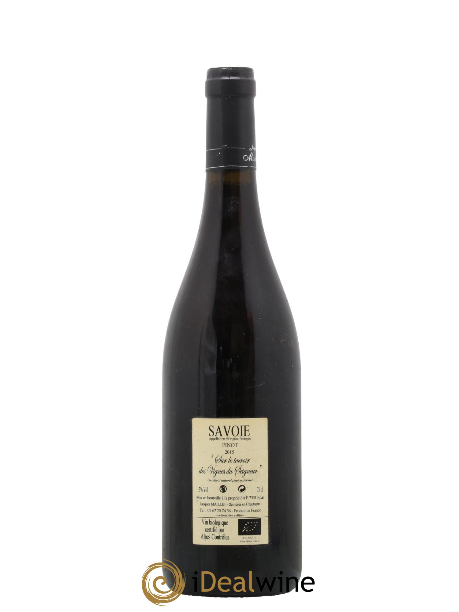 Vin de Savoie Chautagne Chautagne Pinot Noir Jacques Maillet 2015 - Lot de 1 bouteille - 1