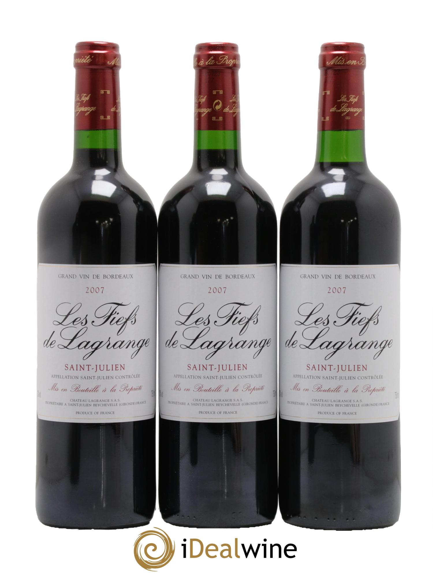 Les Fiefs de Lagrange Second Vin 2007 - Posten von 6 Flaschen - 2