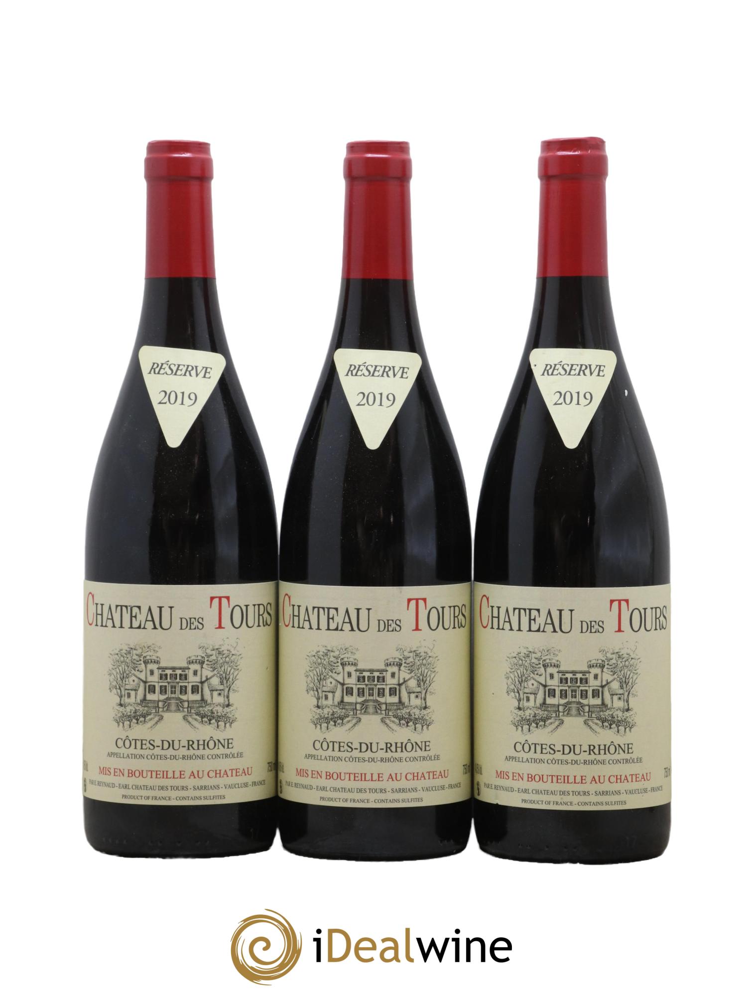 Côtes-du-Rhône Château des Tours Emmanuel Reynaud 2019 - Lot de 3 bouteilles - 0