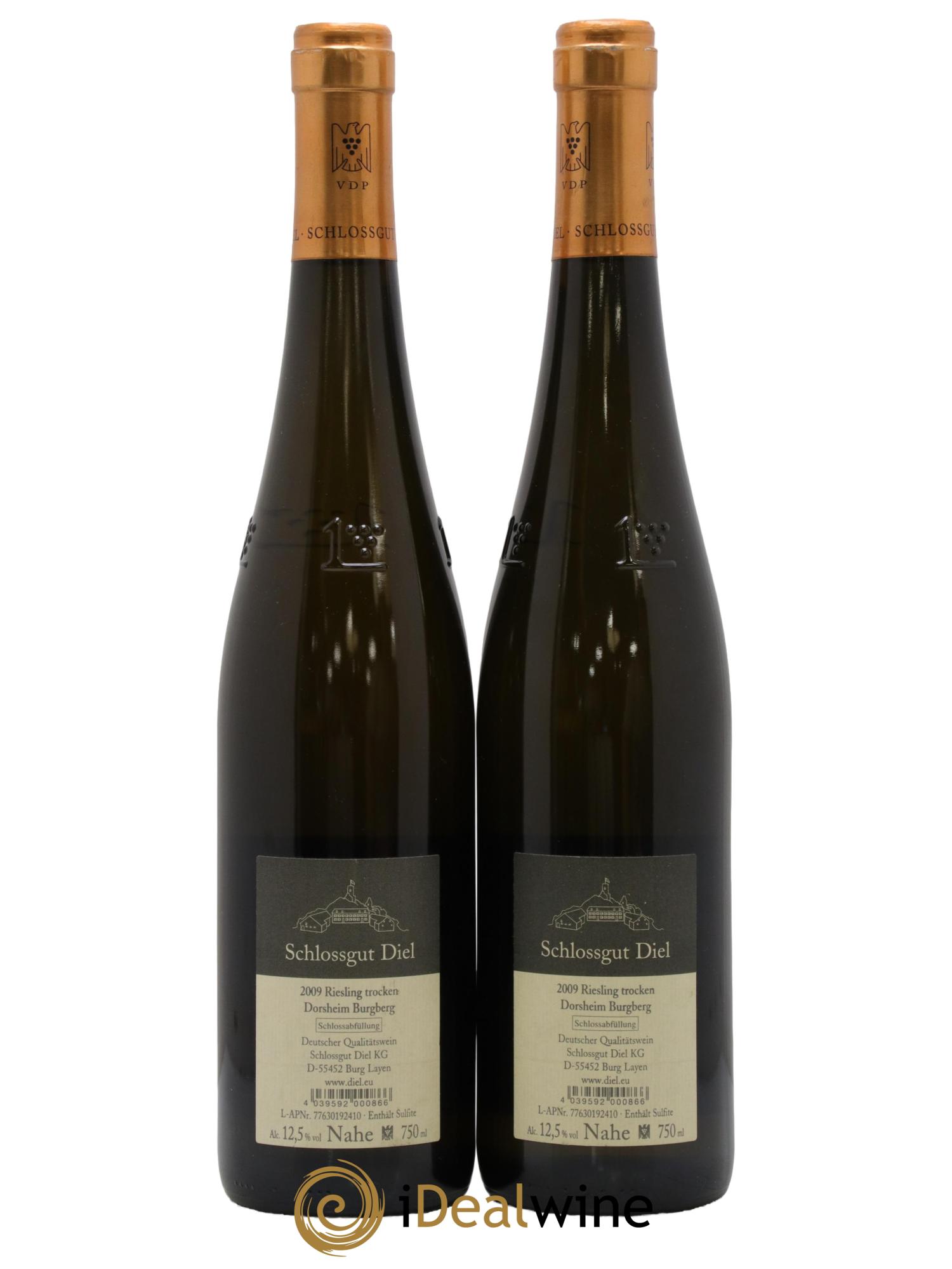 Allemagne Nahe Riesling GG Trocken Dorsheim Burgberg Schlossgut Diel 2009 - Lot de 2 bouteilles - 1