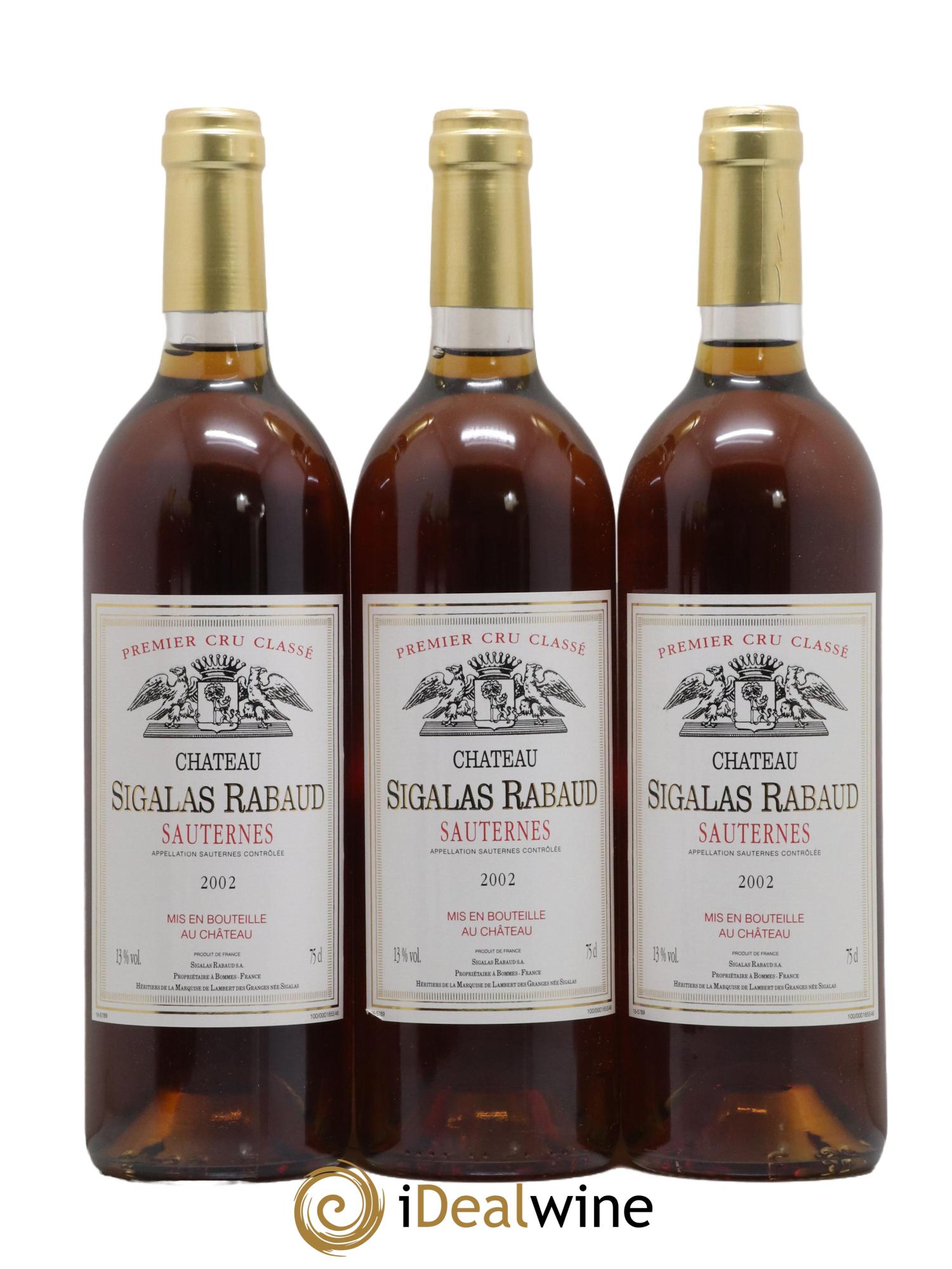 Château Sigalas Rabaud 1er Grand Cru Classé 2002 - Lotto di 6 bottiglie - 2