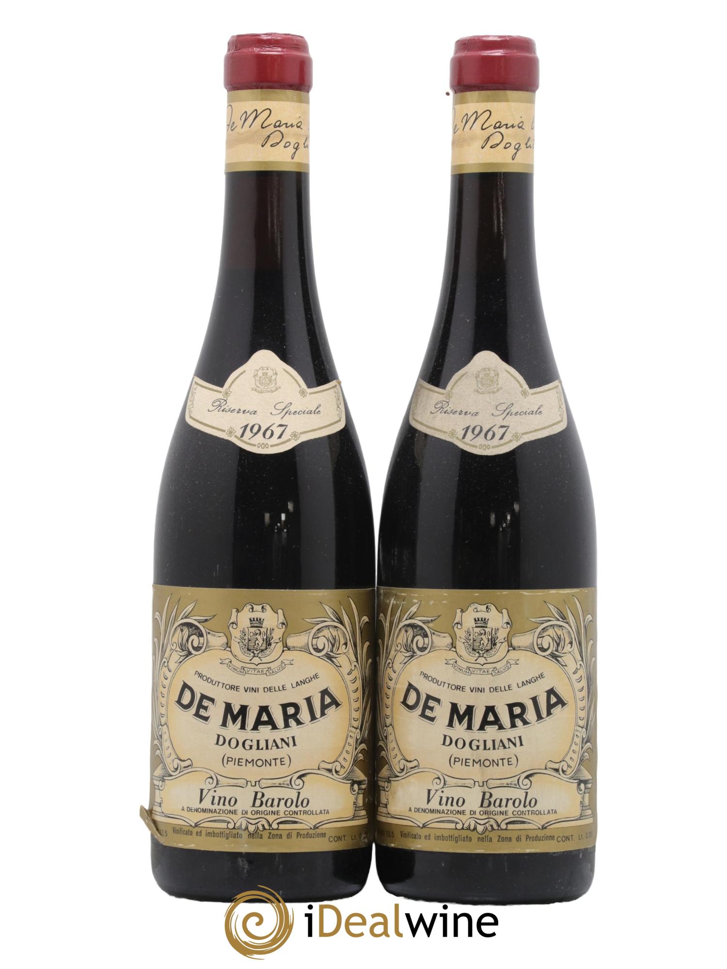 Barolo Riserva speciale de Maria 1967 - Lot of 2 bottles - 0