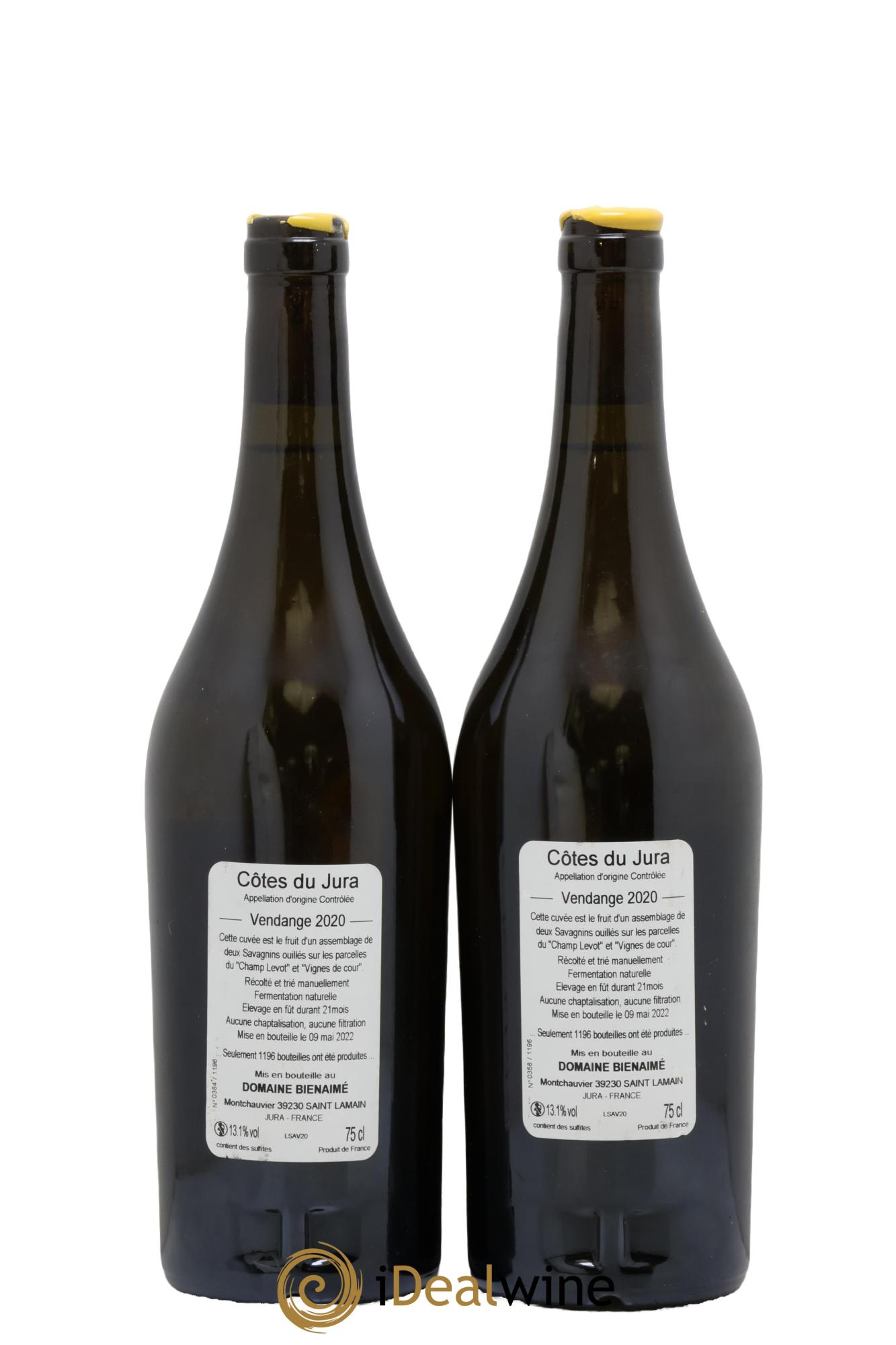 Côtes du Jura Savagnin Bruno Bienaimé 2020 - Lot of 2 bottles - 1