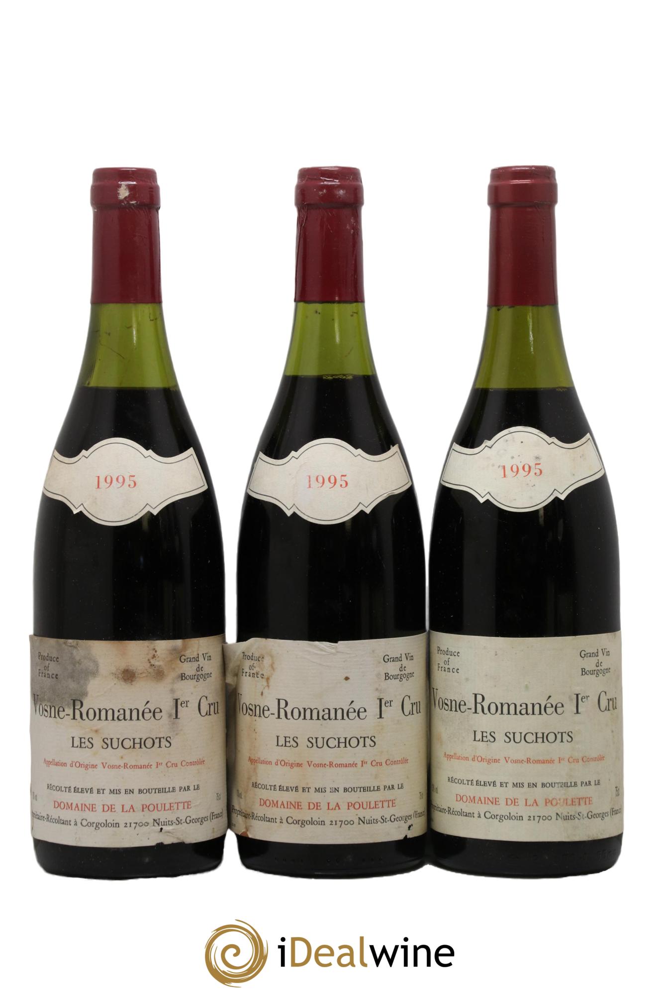 Vosne-Romanée 1er Cru Les Suchots Domaine de la Poulette 1995 - Lot de 3 bouteilles - 0