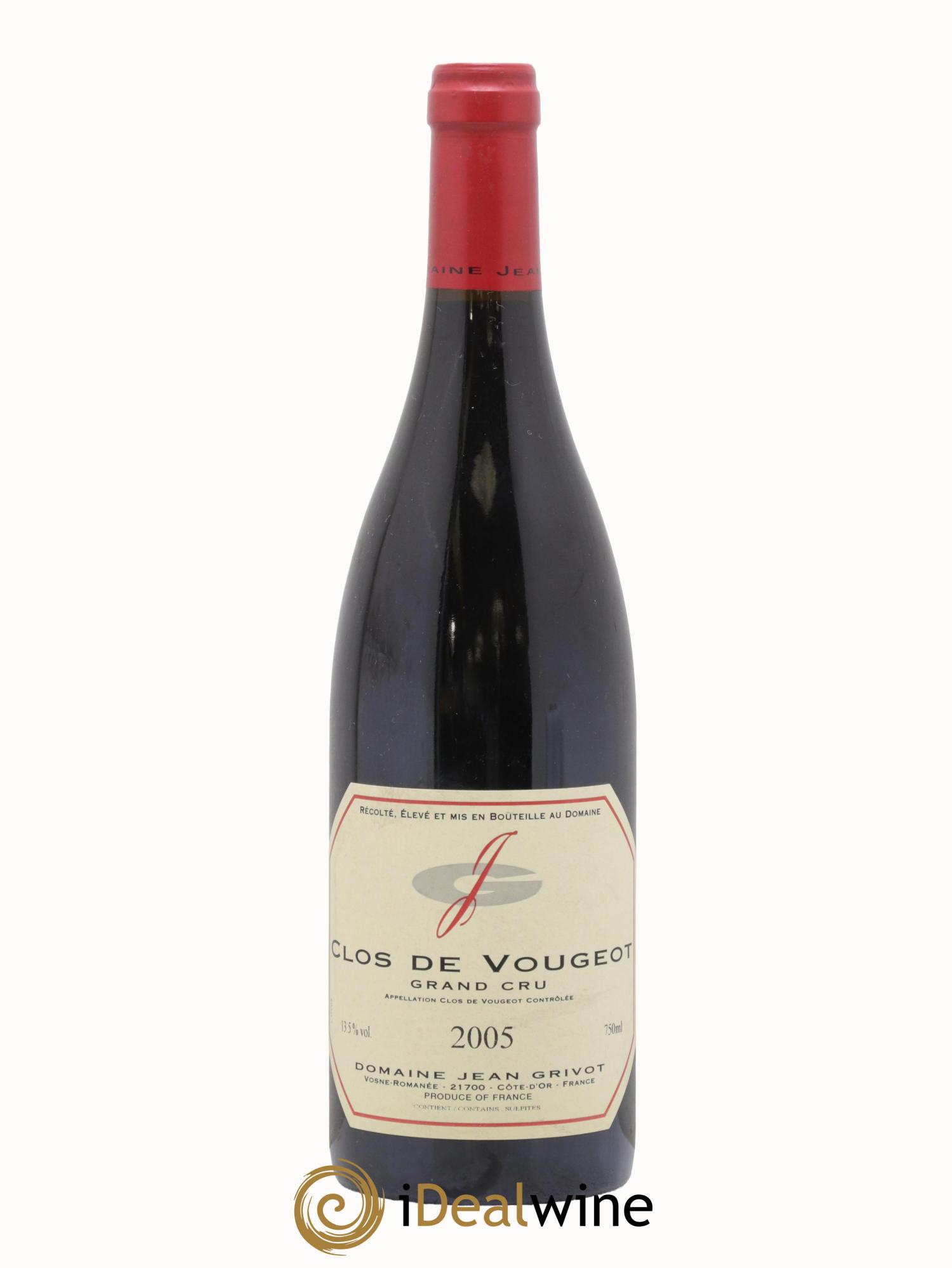 Clos de Vougeot Grand Cru Jean Grivot 2005 - Lot de 1 bouteille - 0