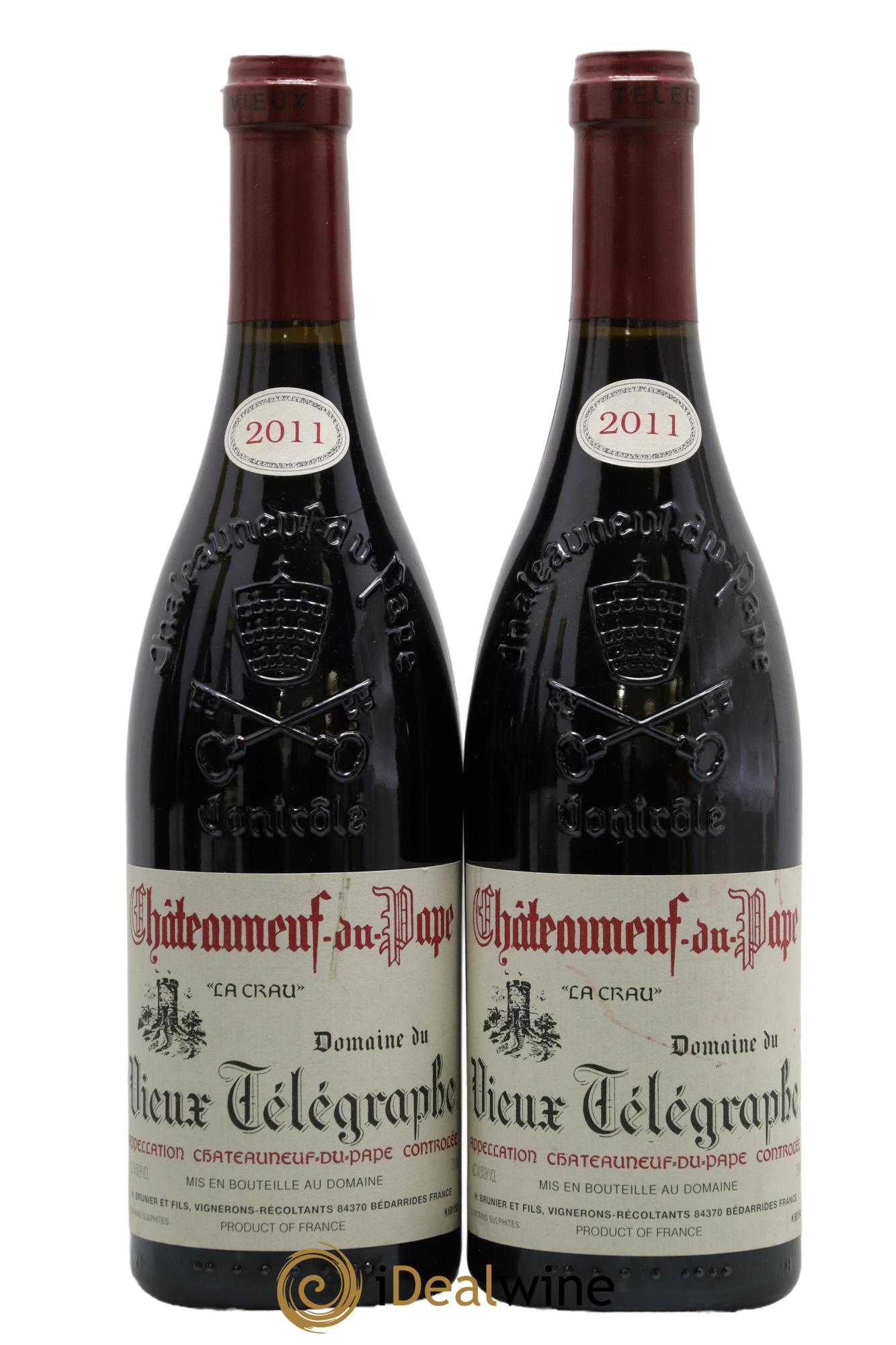 Châteauneuf-du-Pape Vieux Télégraphe (Domaine du) Vignobles Brunier 2011 - Posten von 2 Flaschen - 0