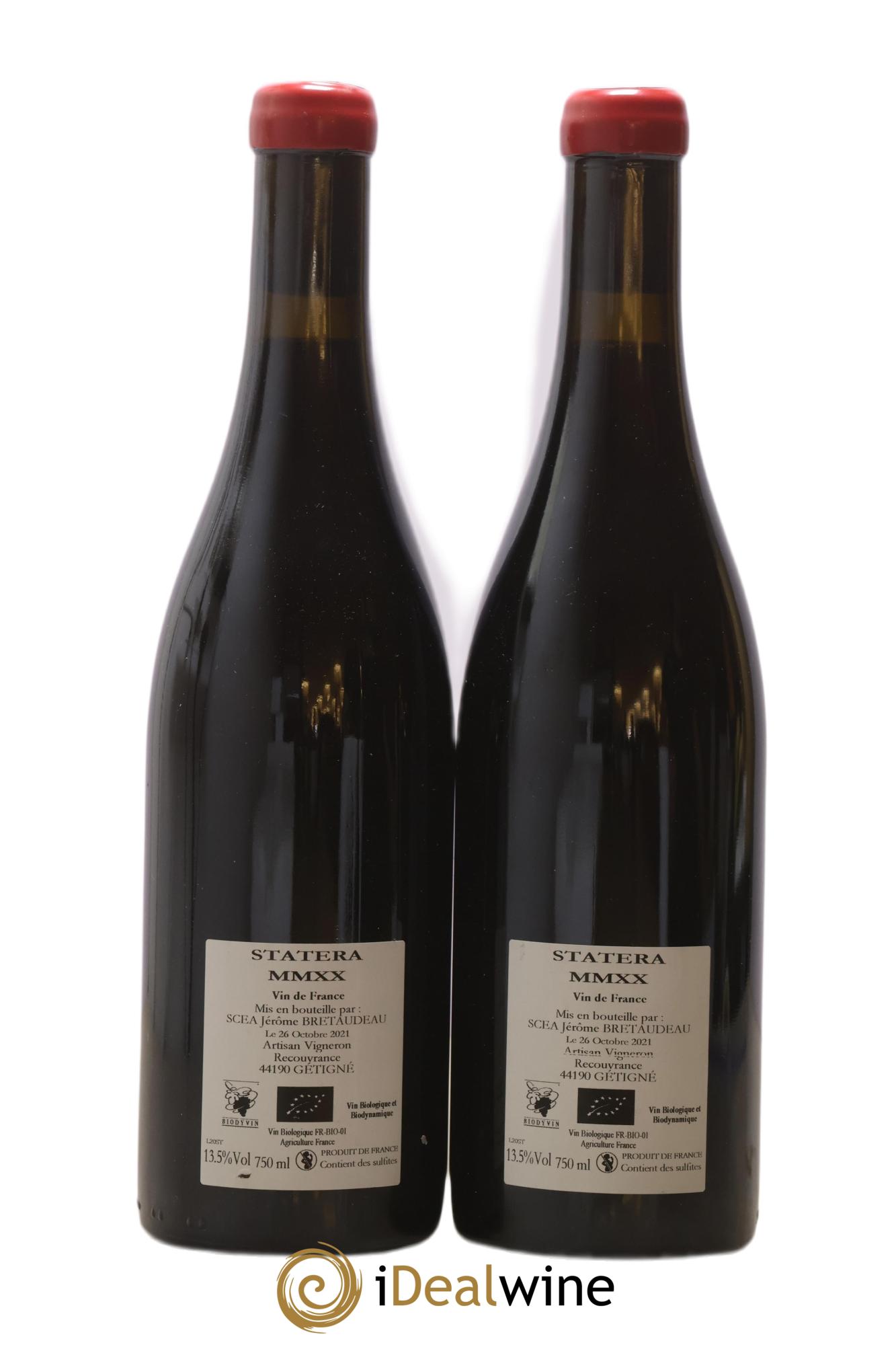 Vin de France Statera Jérôme Bretaudeau - Domaine de Bellevue 2020 - Lot de 2 bouteilles - 1