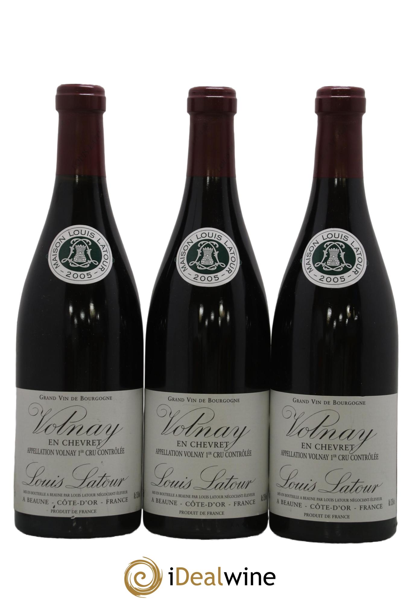 Volnay 1er Cru En Chevret Louis Latour 2005 - Lot de 3 bouteilles - 0