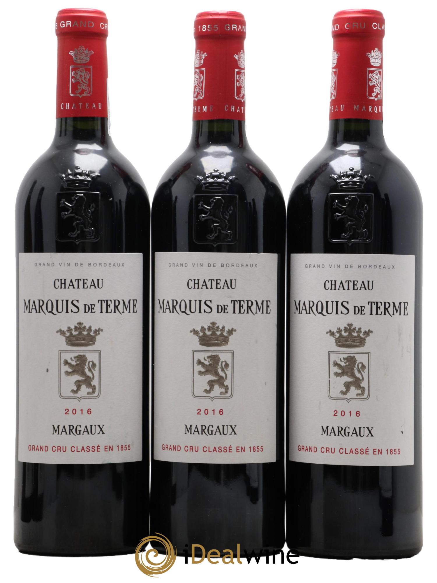 Château Marquis de Terme 4ème Grand Cru Classé 2016 - Lot de 3 bouteilles - 0