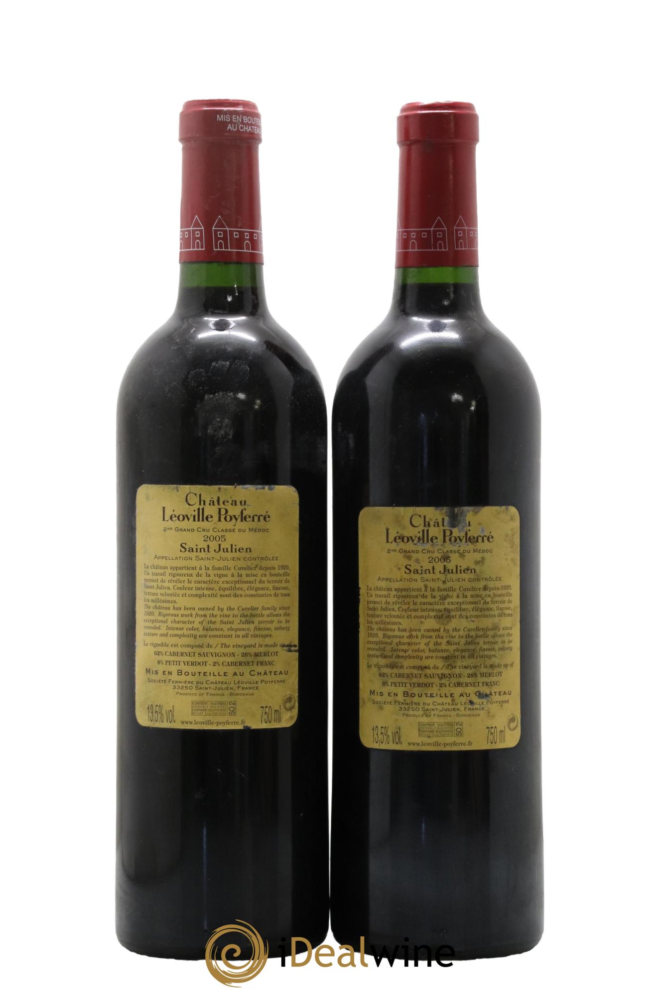 Château Léoville Poyferré 2ème Grand Cru Classé 2005 - Lot of 2 bottles - 1