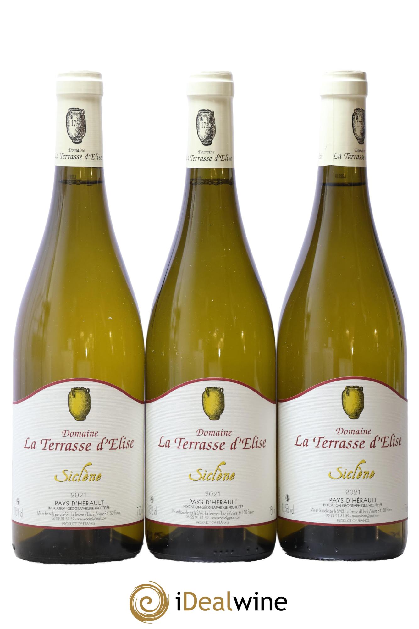 Pays d'Hérault Siclène Terrasse d'Elise (Domaine de la) 2021 - Lot de 3 bouteilles - 0