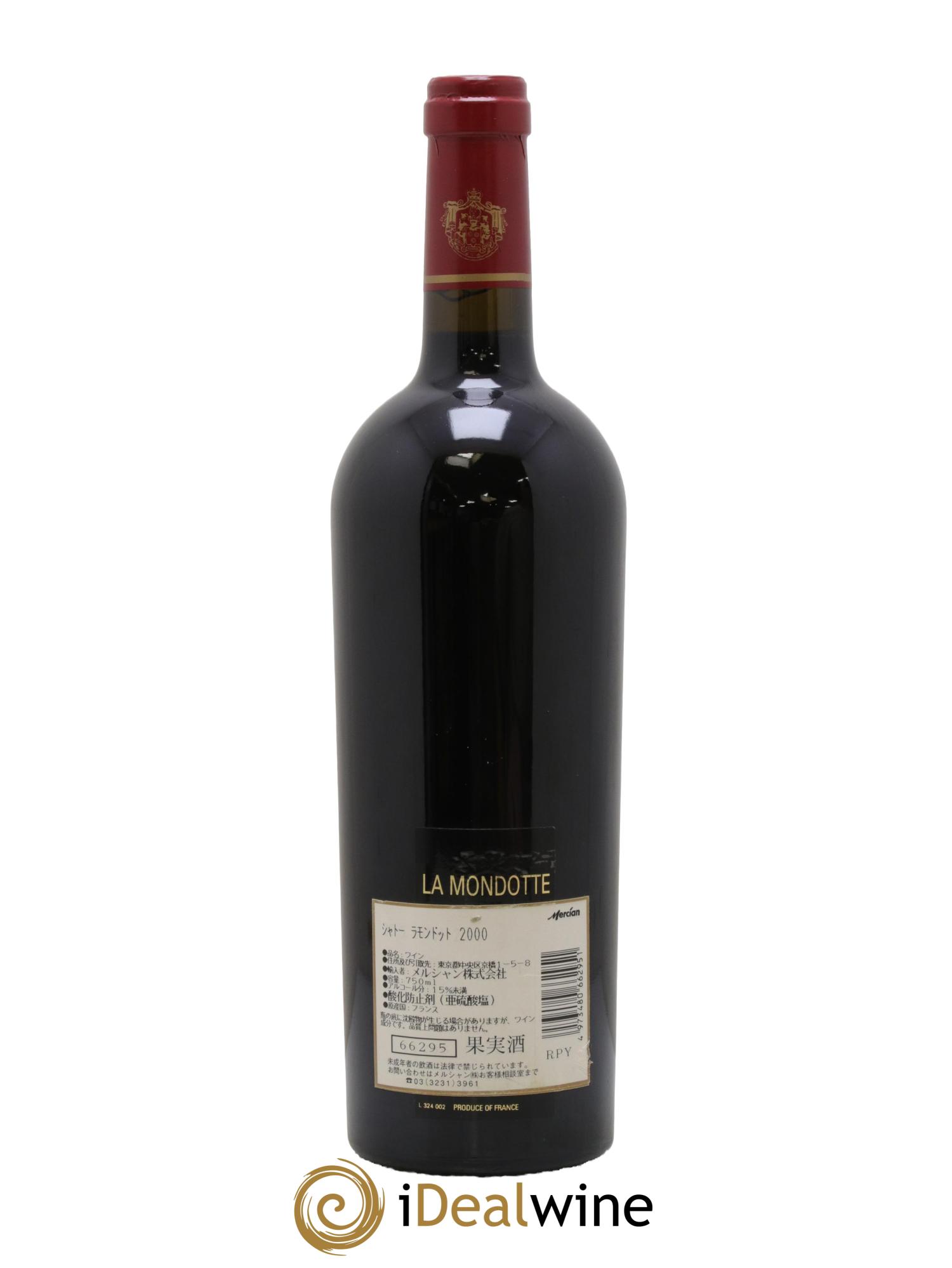 La Mondotte 1er Grand Cru Classé B depuis 2012 2000 - Lot de 1 bouteille - 1
