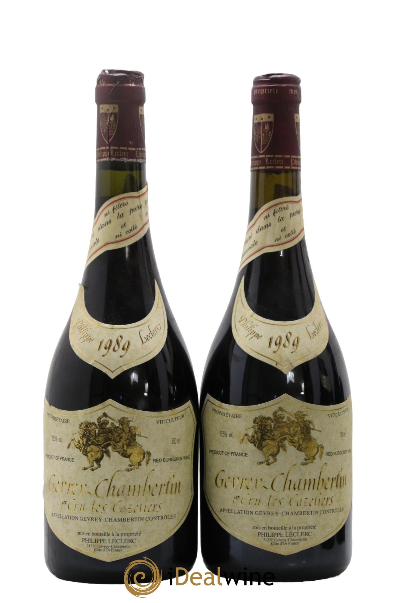 Gevrey-Chambertin 1er Cru Les Cazetiers Philippe Leclerc 1989 - Lot de 2 bouteilles - 0