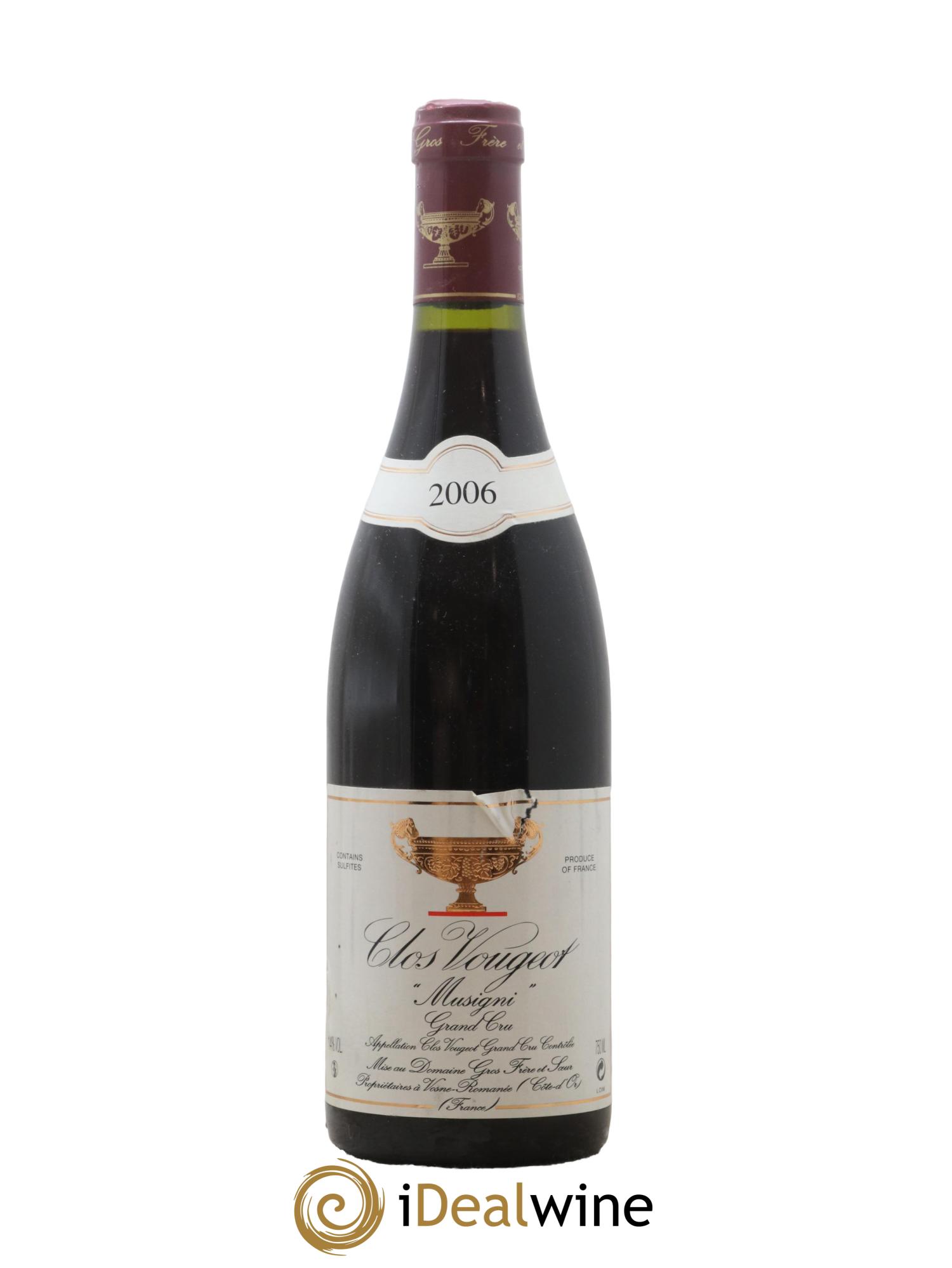 Clos de Vougeot Grand Cru Musigni Gros Frère & Soeur 2006 - Lot de 1 bouteille - 0