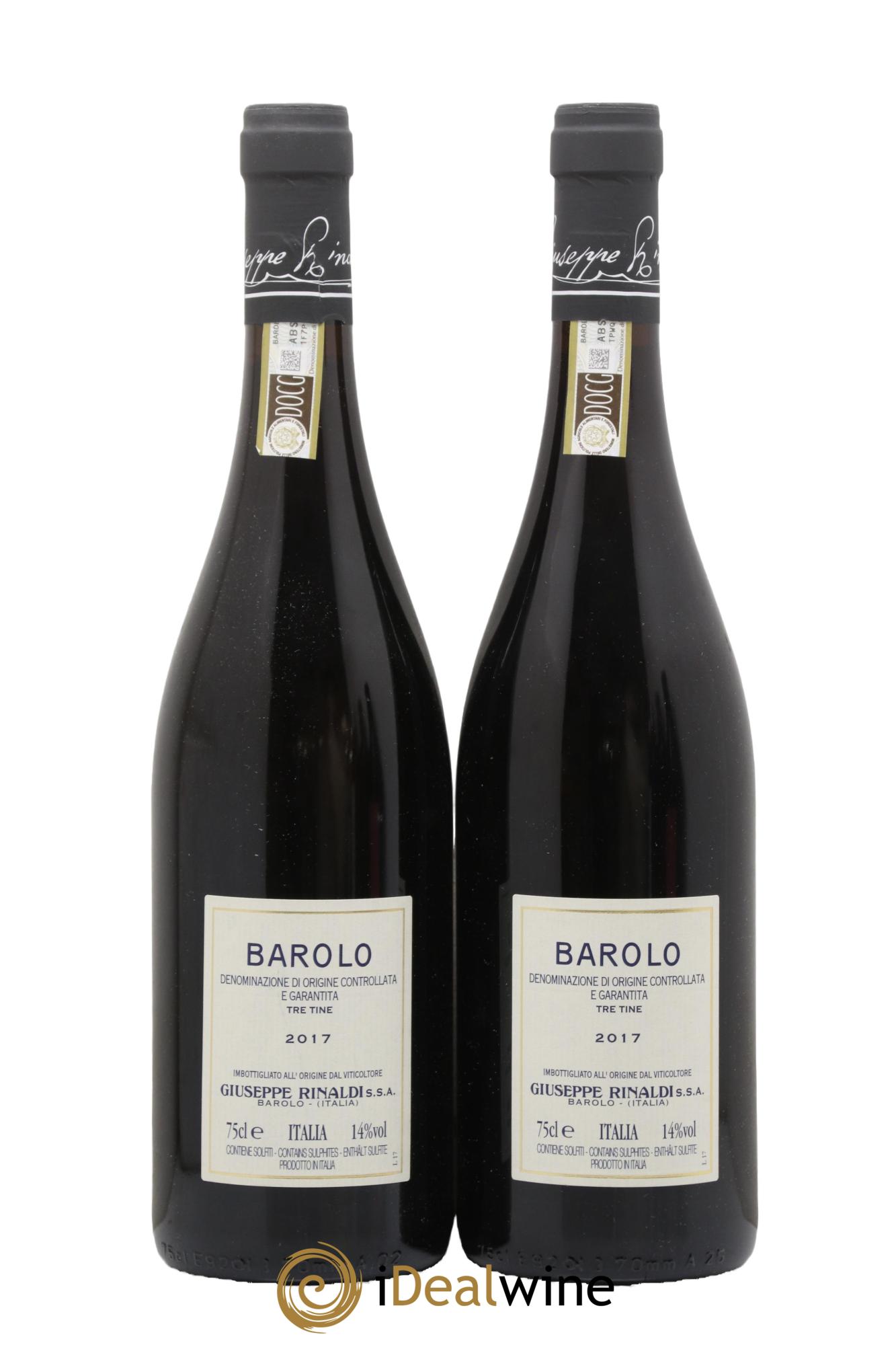 Barolo DOCG Tre Tine Giuseppe Rinaldi 2017 - Lot of 2 bottles - 1