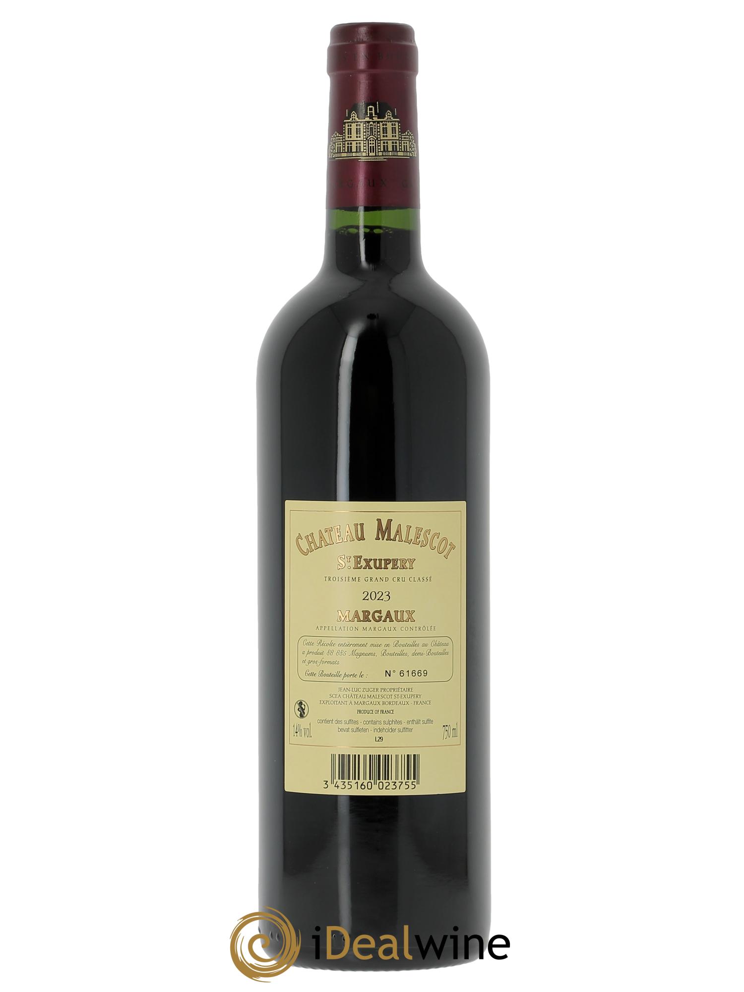 Château Malescot Saint-Exupéry 3ème Grand Cru Classé  2023 - Lotto di 1 bottiglia - 1