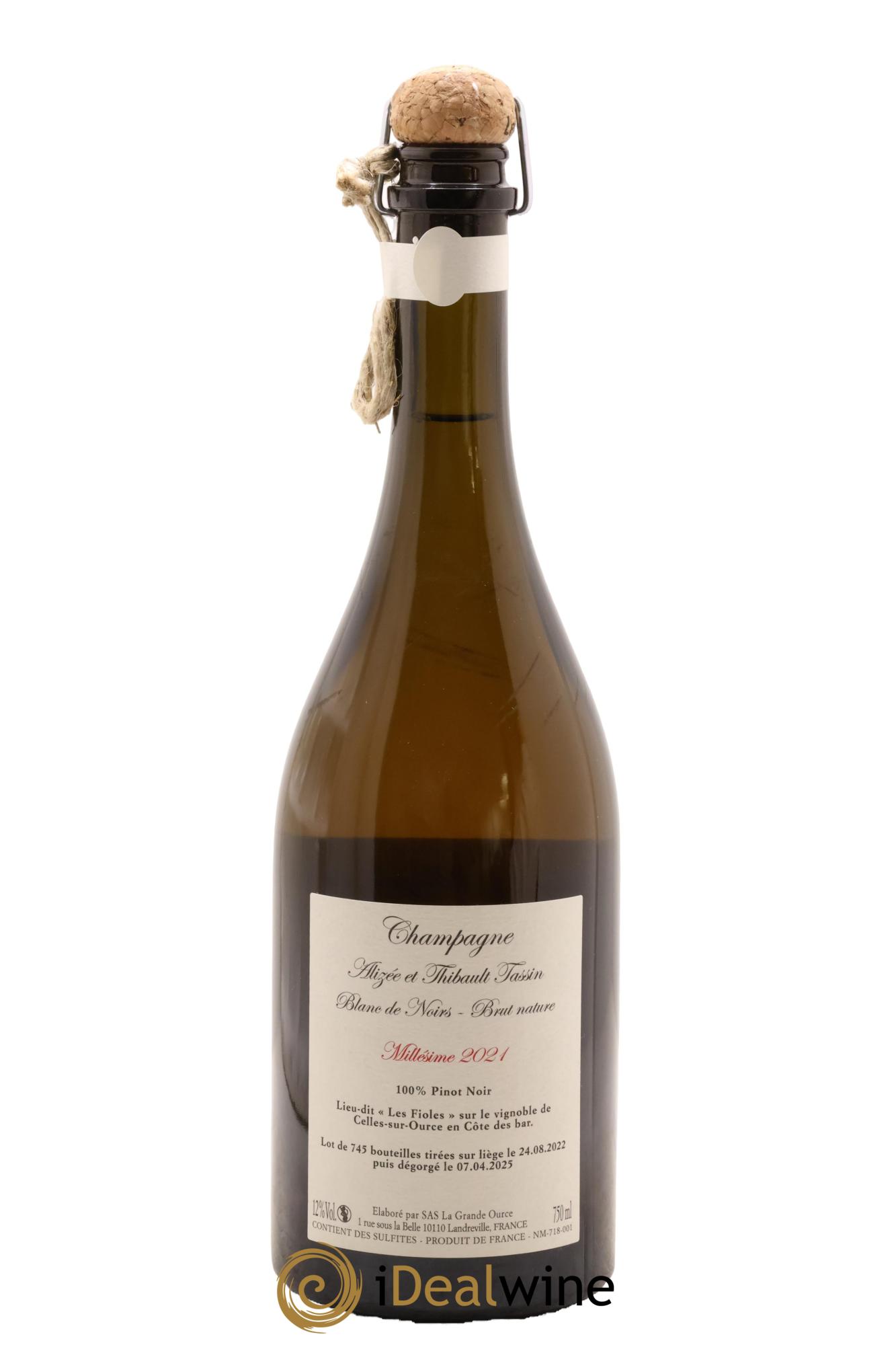 Blanc de Noirs Brut Nature Les Fioles Thibault Tassin 2021 - Lotto di 1 bottiglia - 1