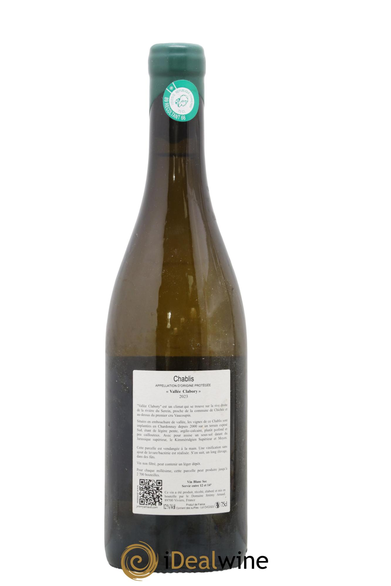 Chablis Vallée Clabory Jérémy Arnaud 2023 - Lot of 1 bottle - 1