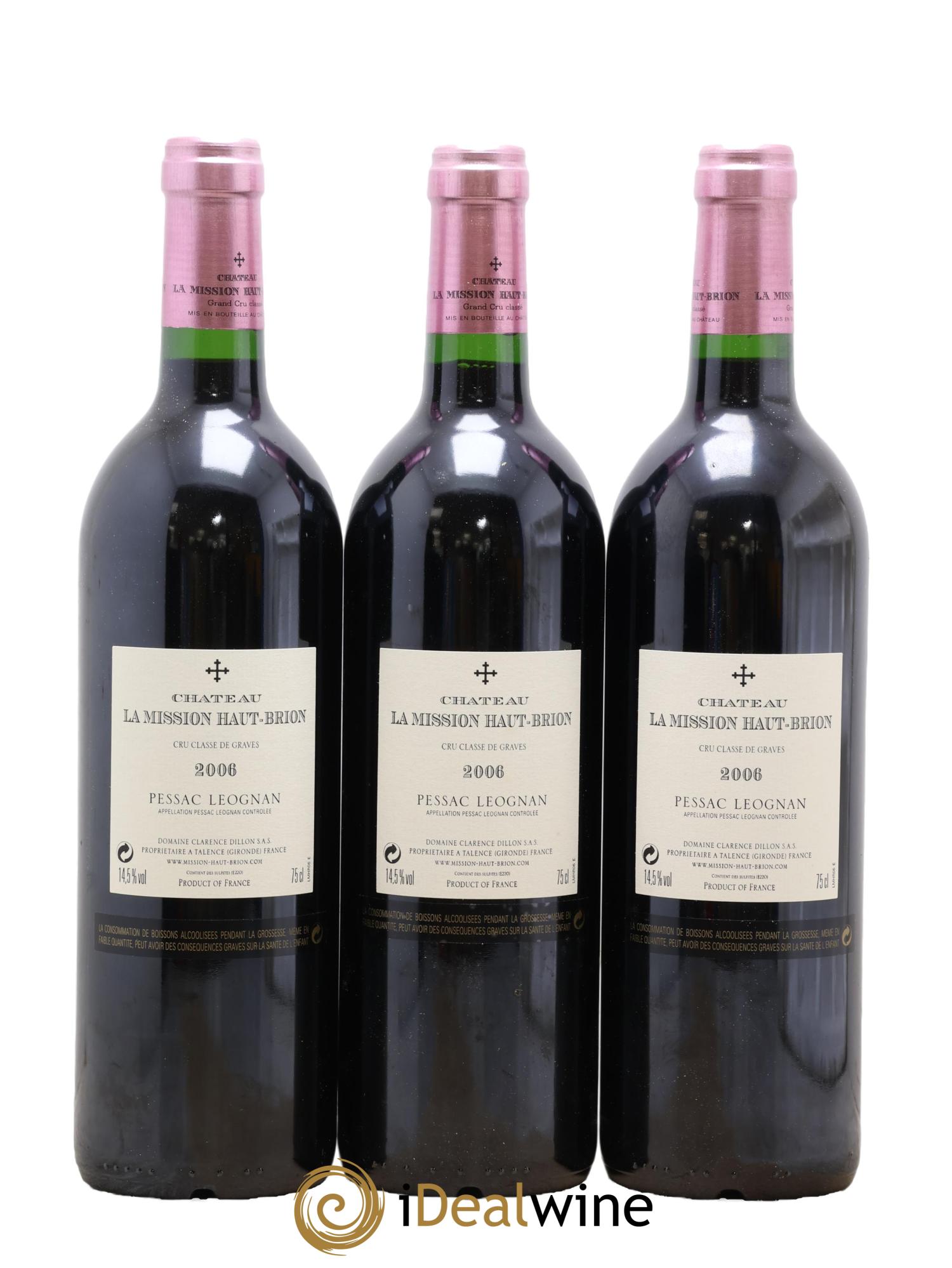 Château la Mission Haut-Brion Cru Classé de Graves 2006 - Lotto di 3 bottiglie - 1