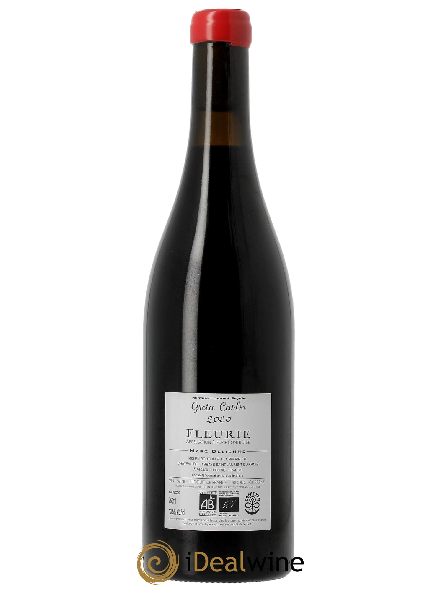 Fleurie Greta Carbo Marc Delienne 2020 - Lot of 1 bottle - 1