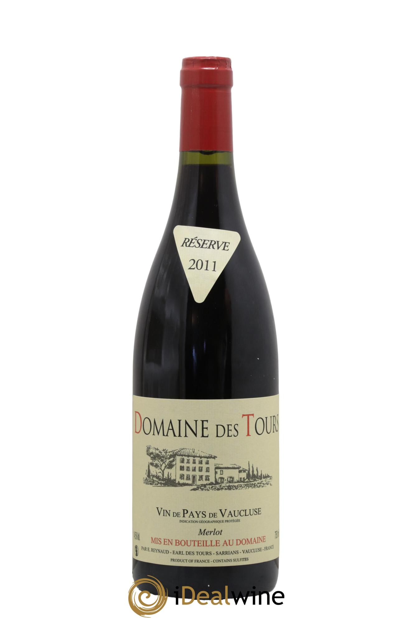 Vaucluse Domaine des Tours Merlot Emmanuel Reynaud 2011 - Lot de 1 bouteille - 0
