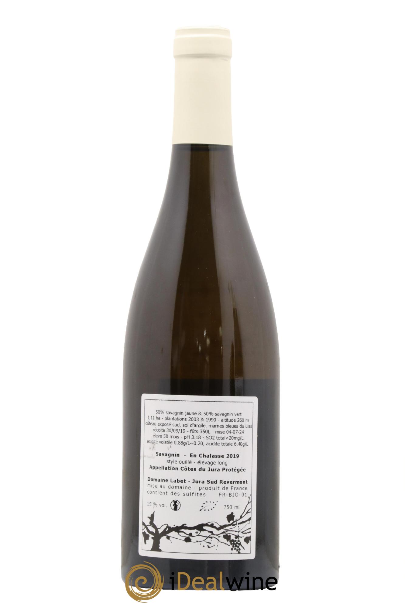 Côtes du Jura Savagnin En Chalasse Elevage Long Domaine Labet 2019 - Posten von 1 Flasche - 1