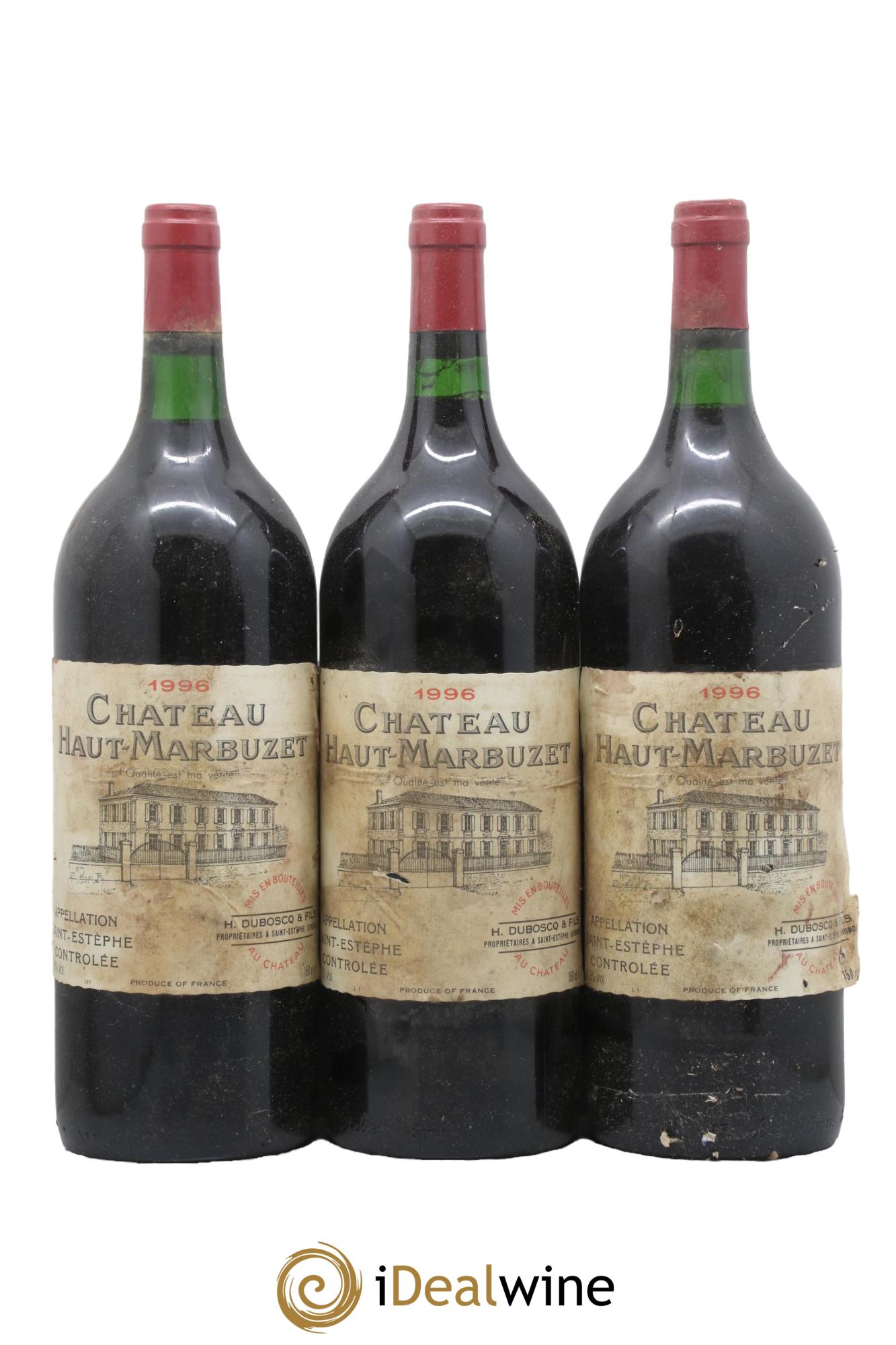 Château Haut Marbuzet 1996 - Lot of 3 magnums - 0