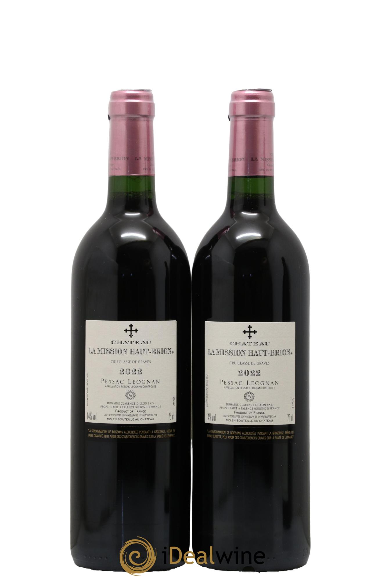Château la Mission Haut-Brion Cru Classé de Graves 2022 - Lot of 2 bottles - 1