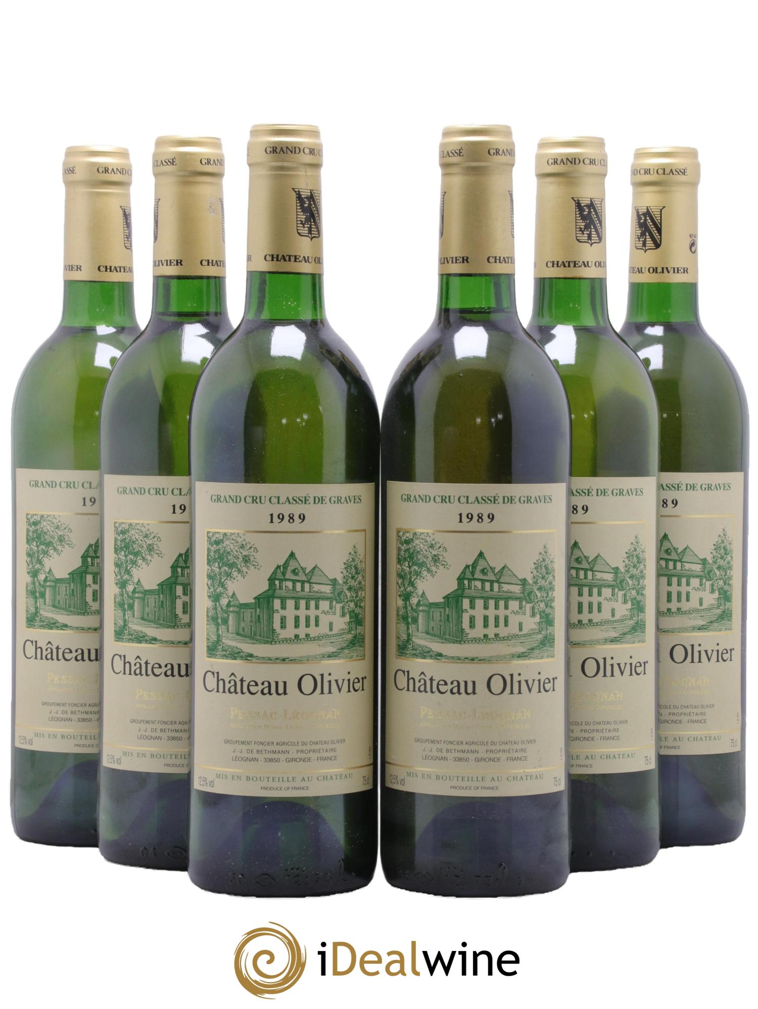 Château Olivier Cru Classé de Graves 1989 - Lot de 6 bouteilles - 0