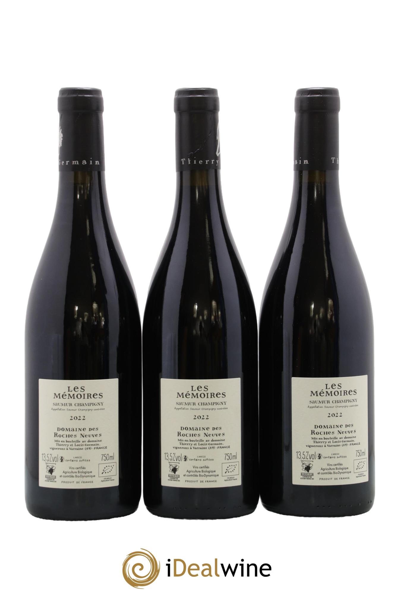 Saumur-Champigny Les Mémoires Domaine des Roches Neuves - Thierry Germain 2022 - Lotto di 3 bottiglie - 1
