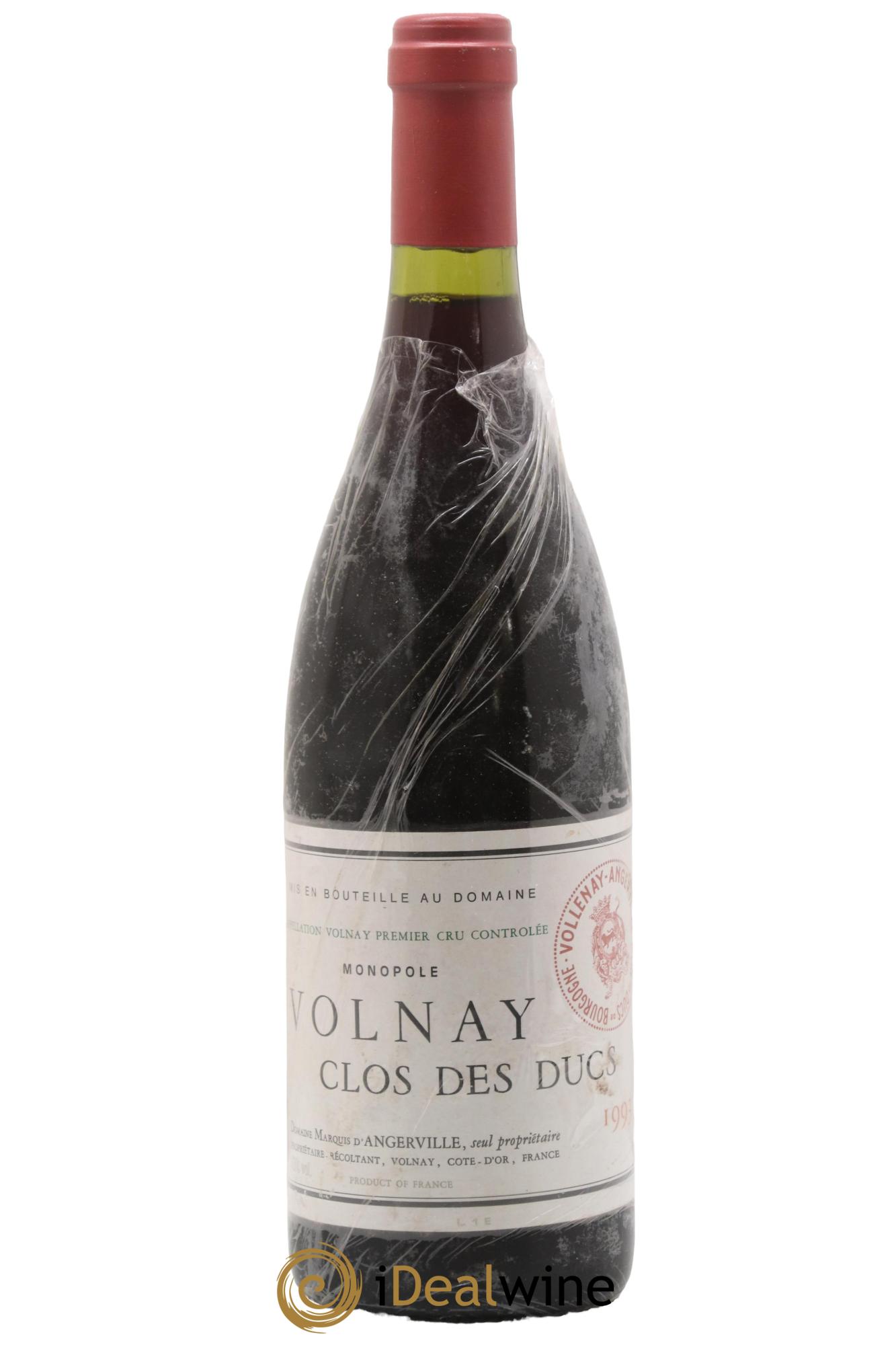 Volnay 1er Cru Clos des Ducs Marquis d'Angerville (Domaine) 1993 - Lot de 1 bouteille - 0