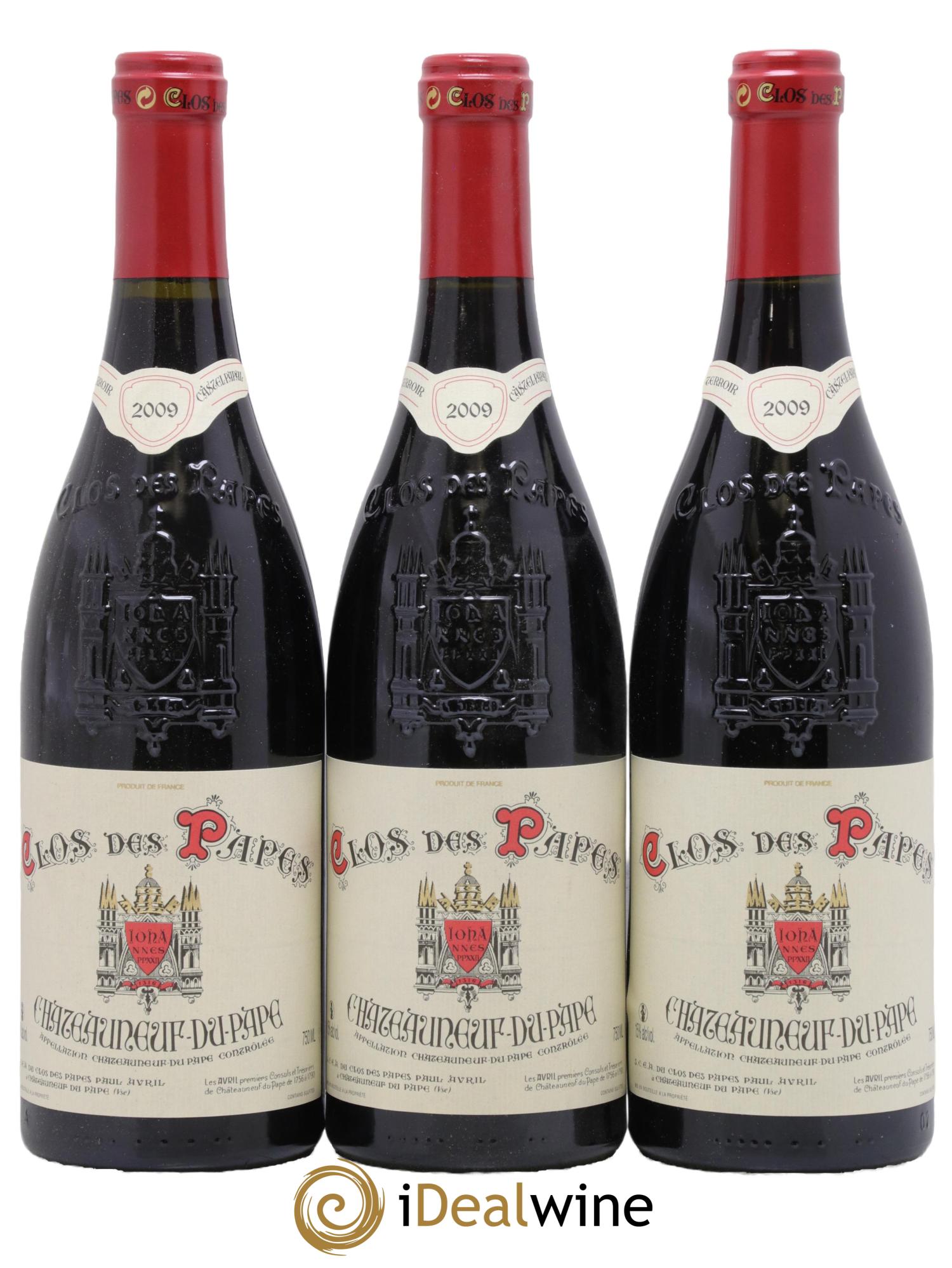 Châteauneuf-du-Pape Clos des Papes - Paul Avril 2009 - Lot of 3 bottles - 0